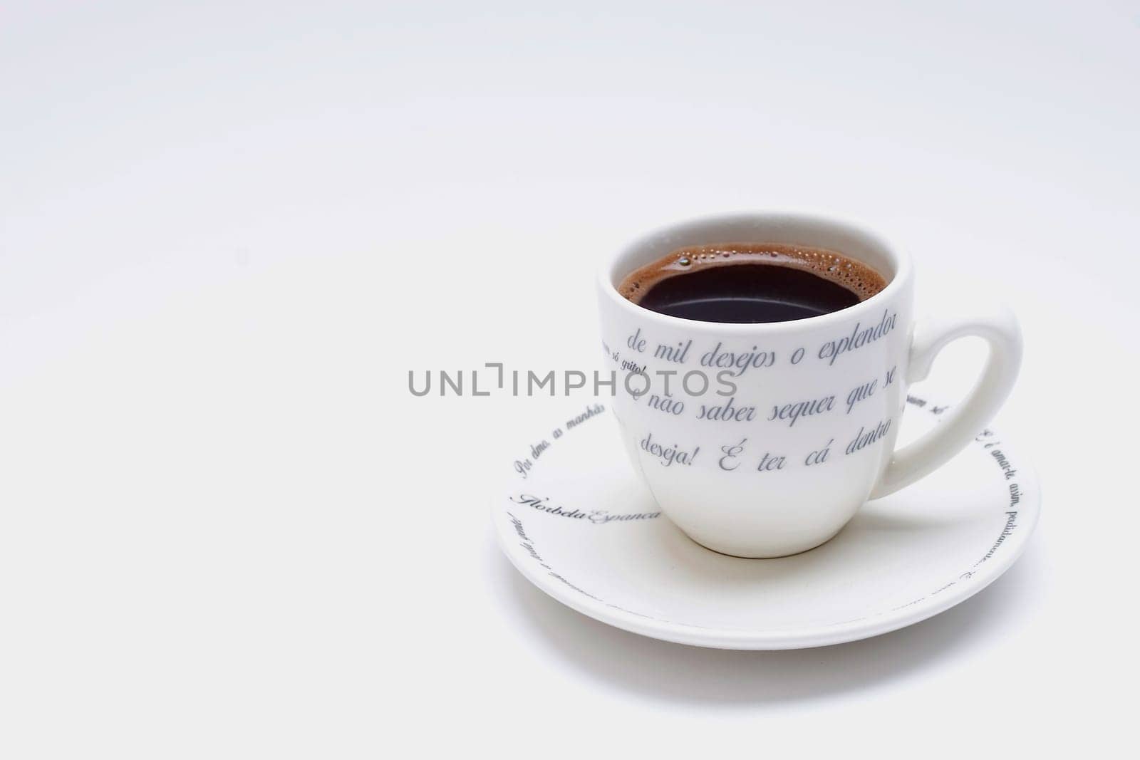 Studio shot of a cup of black coffee