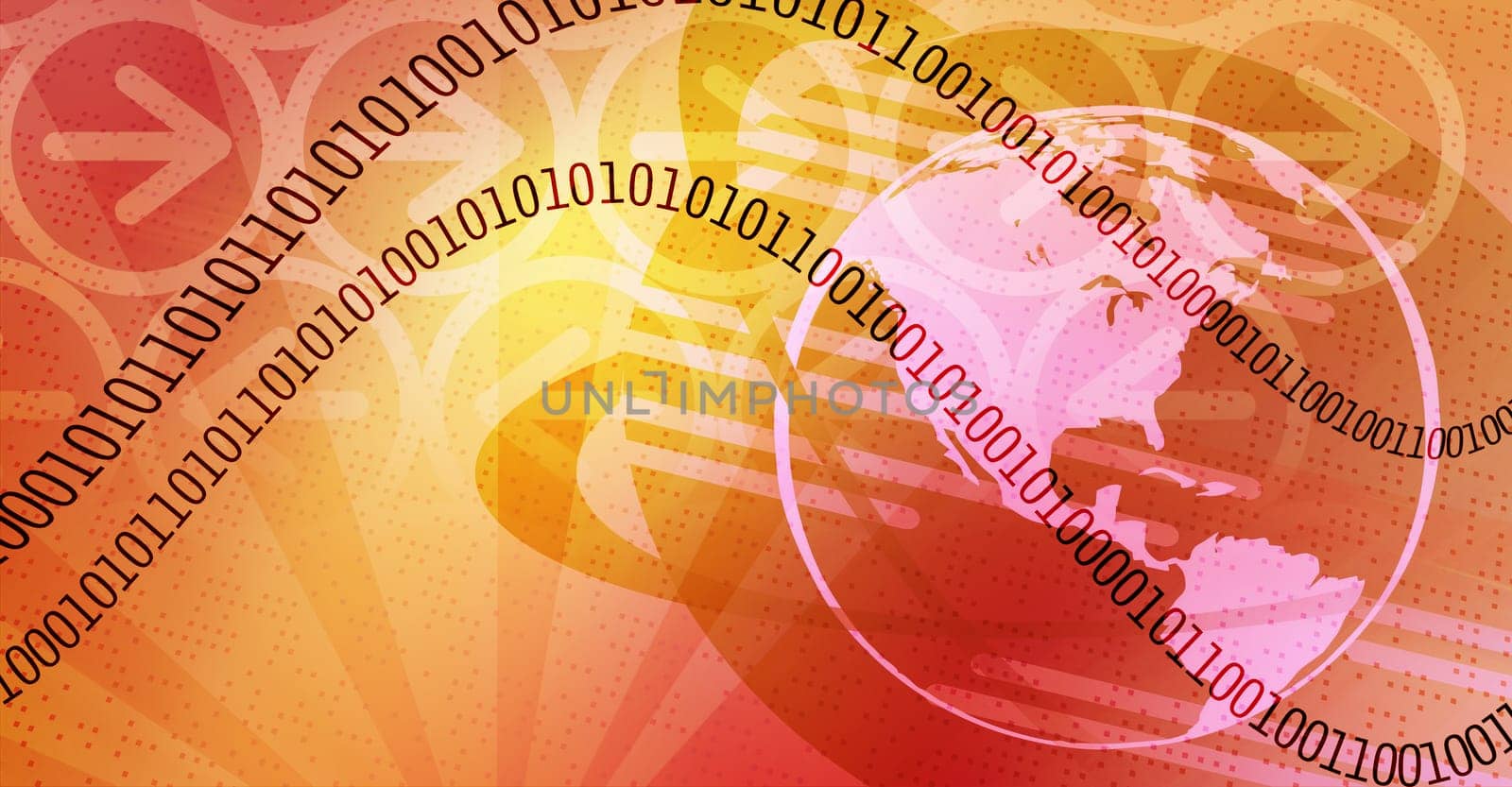 Binary earth globe - computer technology concept