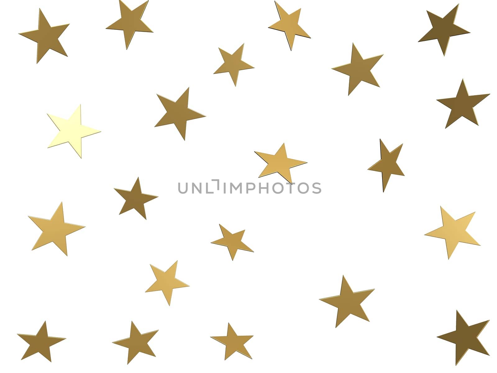 3d rendered illustration of falling golden stars