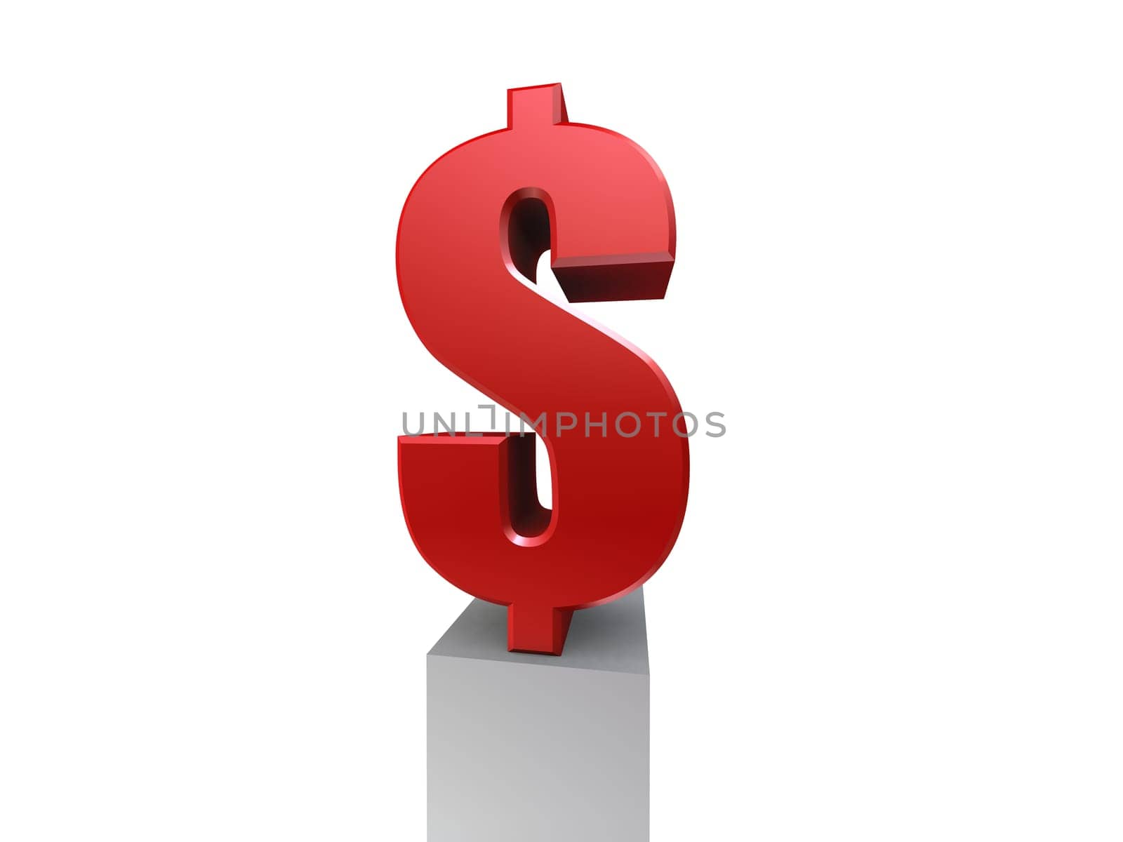 3d rendered illustration of a red dollar sign