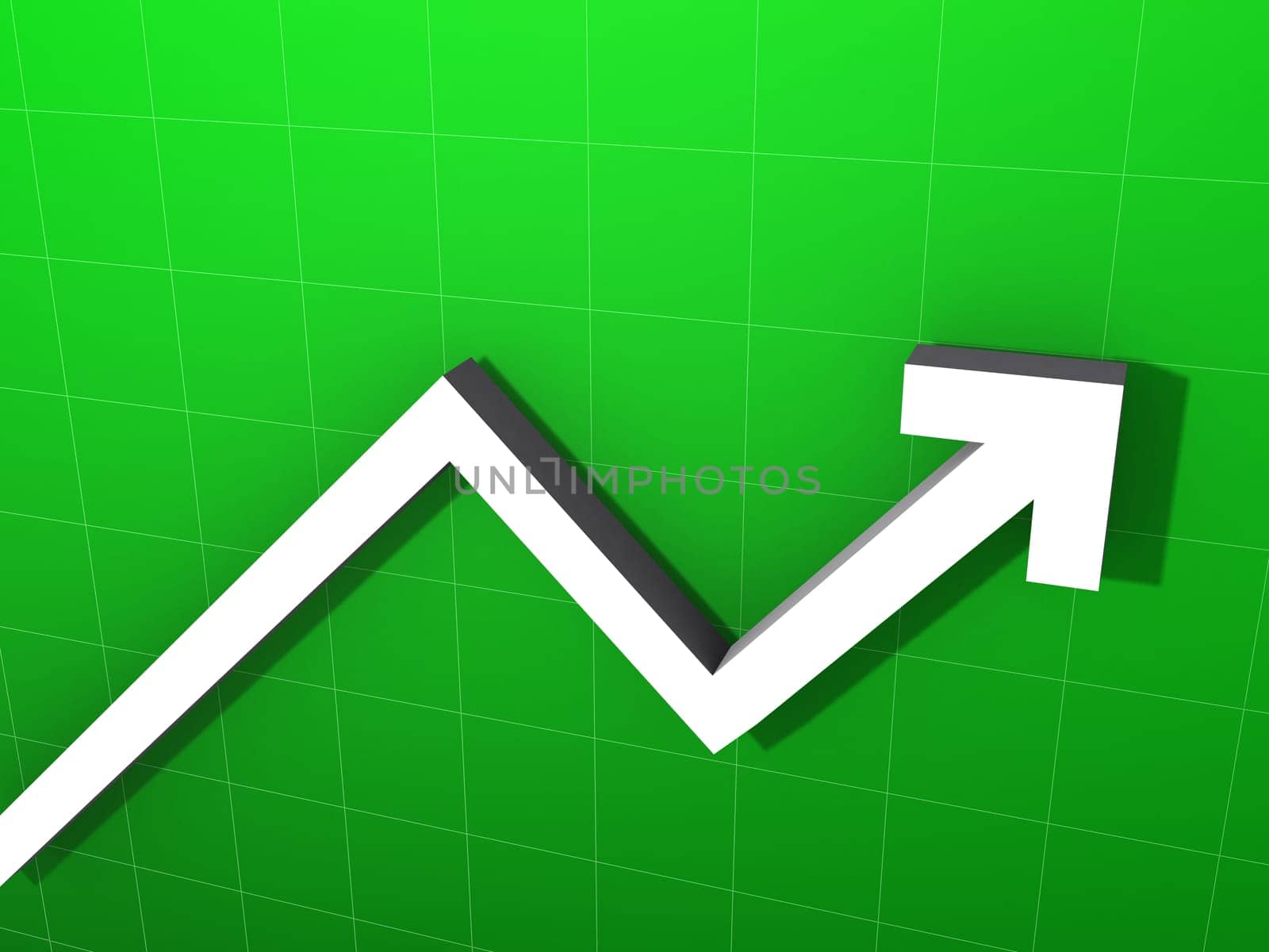 3d rendered illustration of a rising statistic