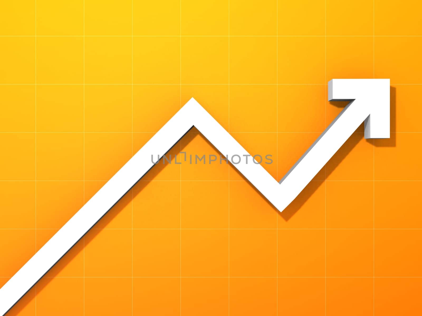 3d rendered illustration of a rising statistic