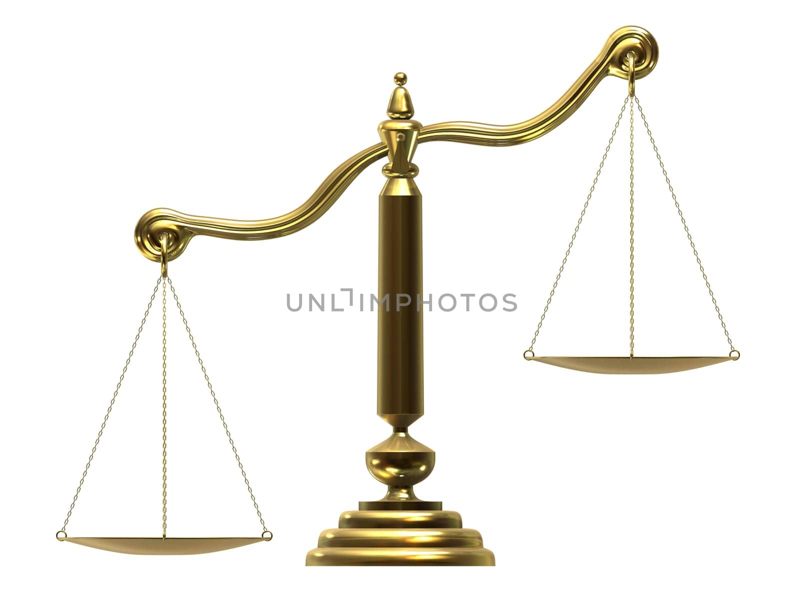3d rendered illustration of a golden scale