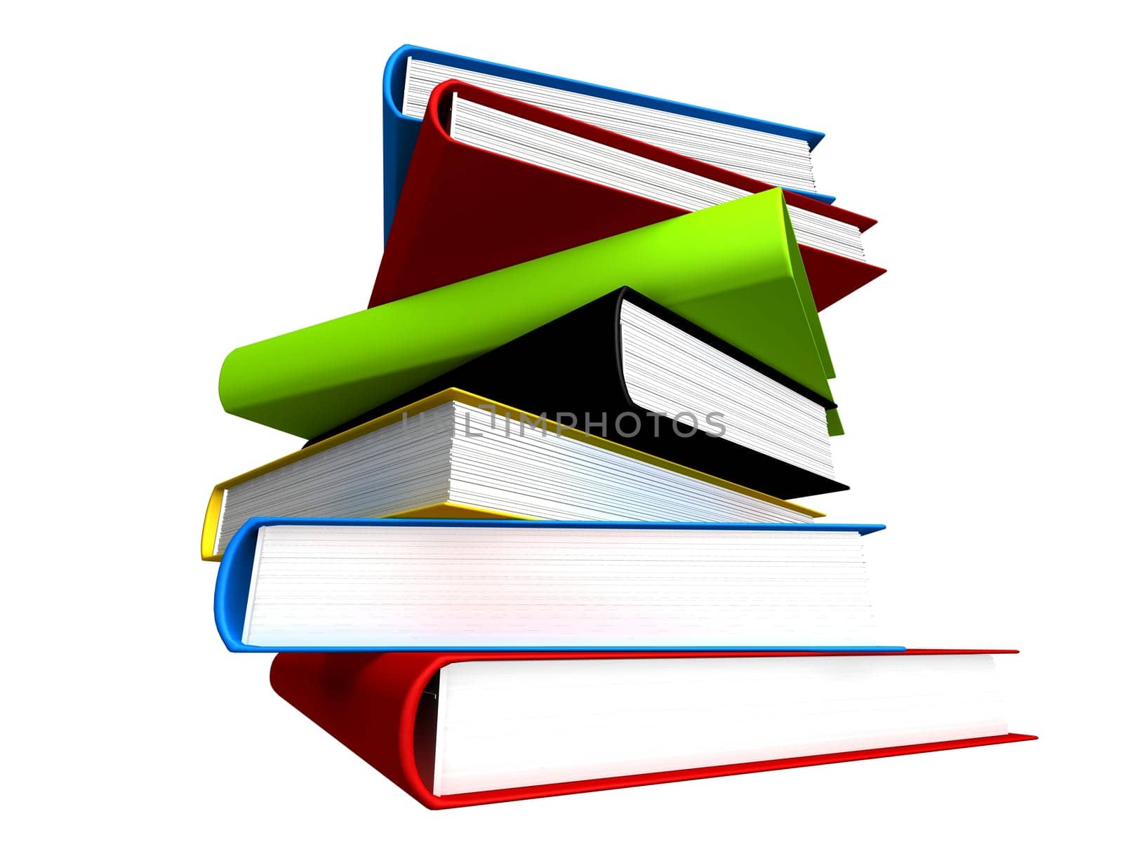 3d rendered illustration of colorful books