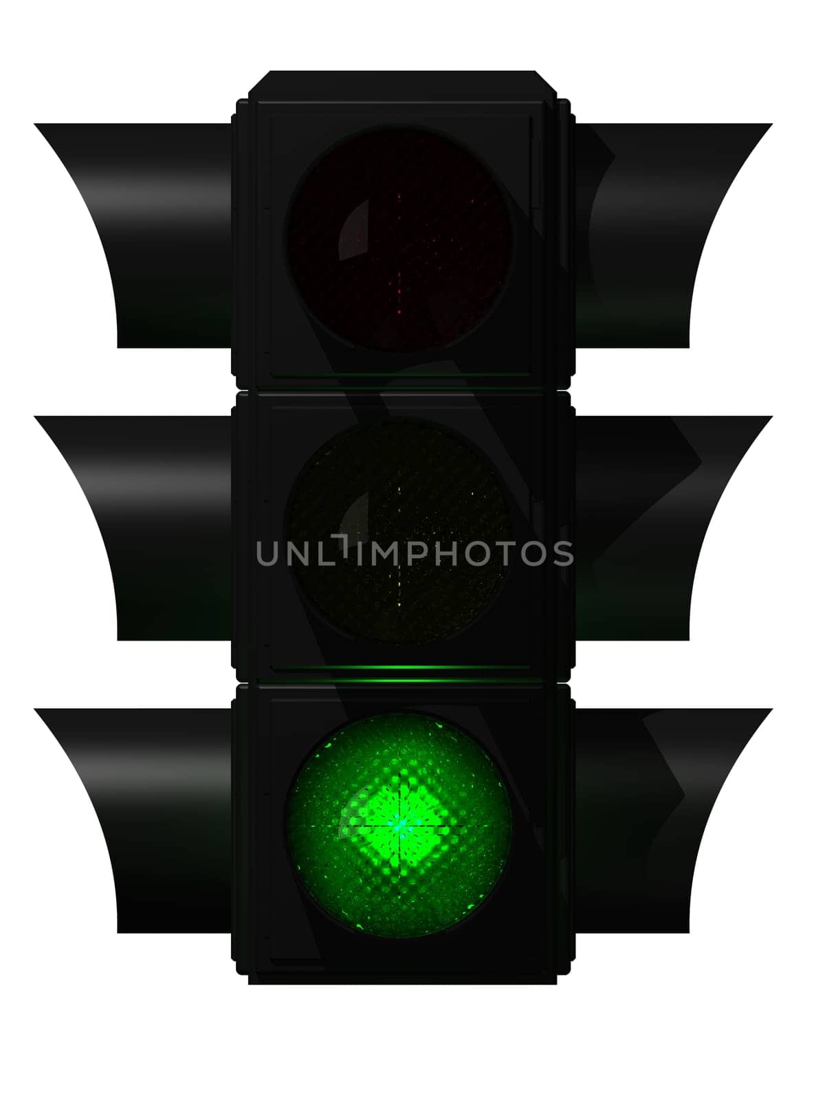 3d rendered illustration of a black traffic light