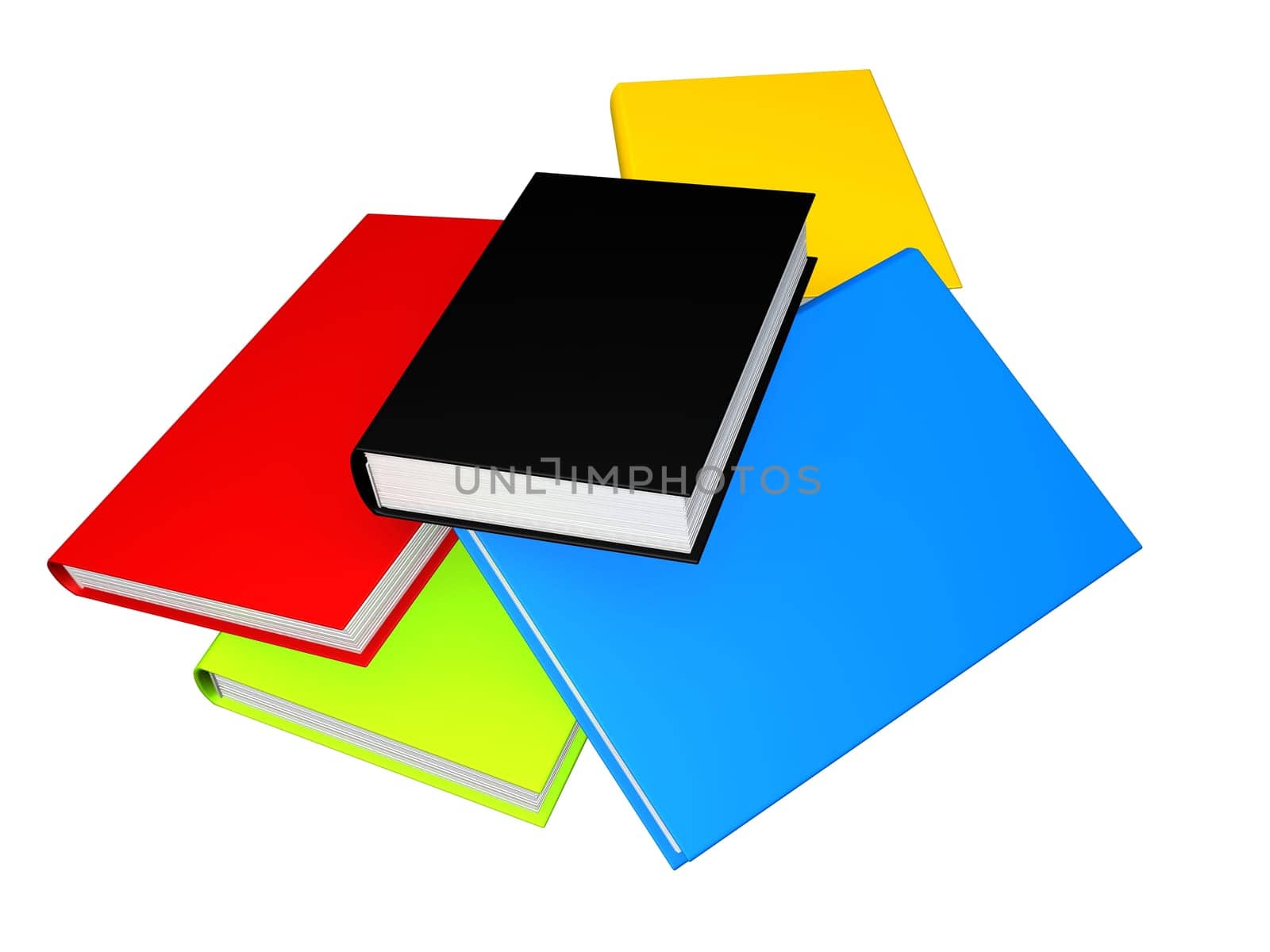 3d rendered illustration of colorful books