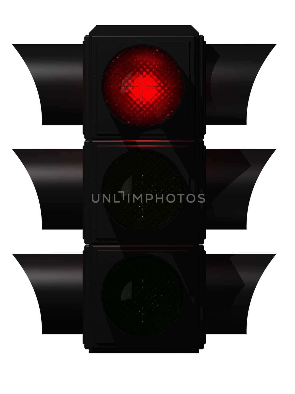 3d rendered illustration of a black traffic light