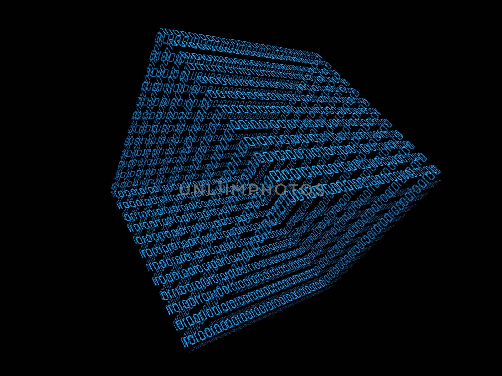 3d rendered illustration of a digital cube