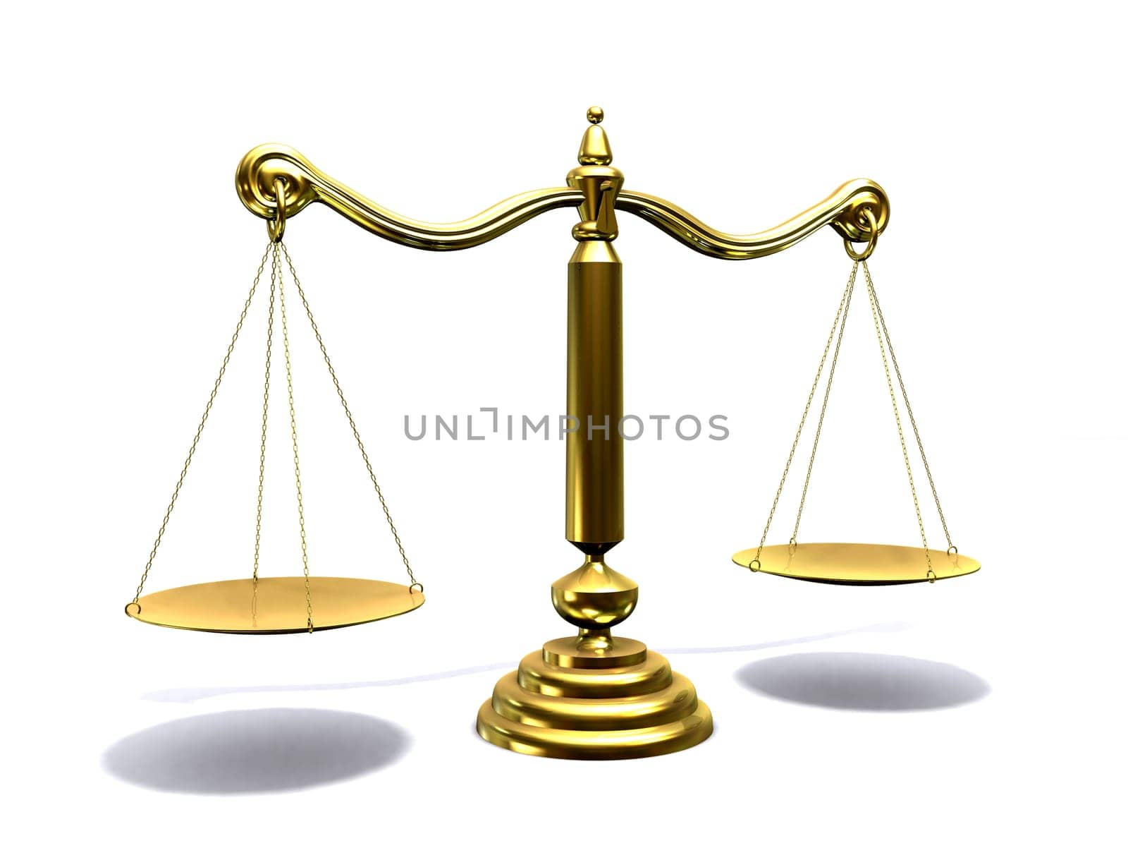 3d rendered illustration of a golden scale