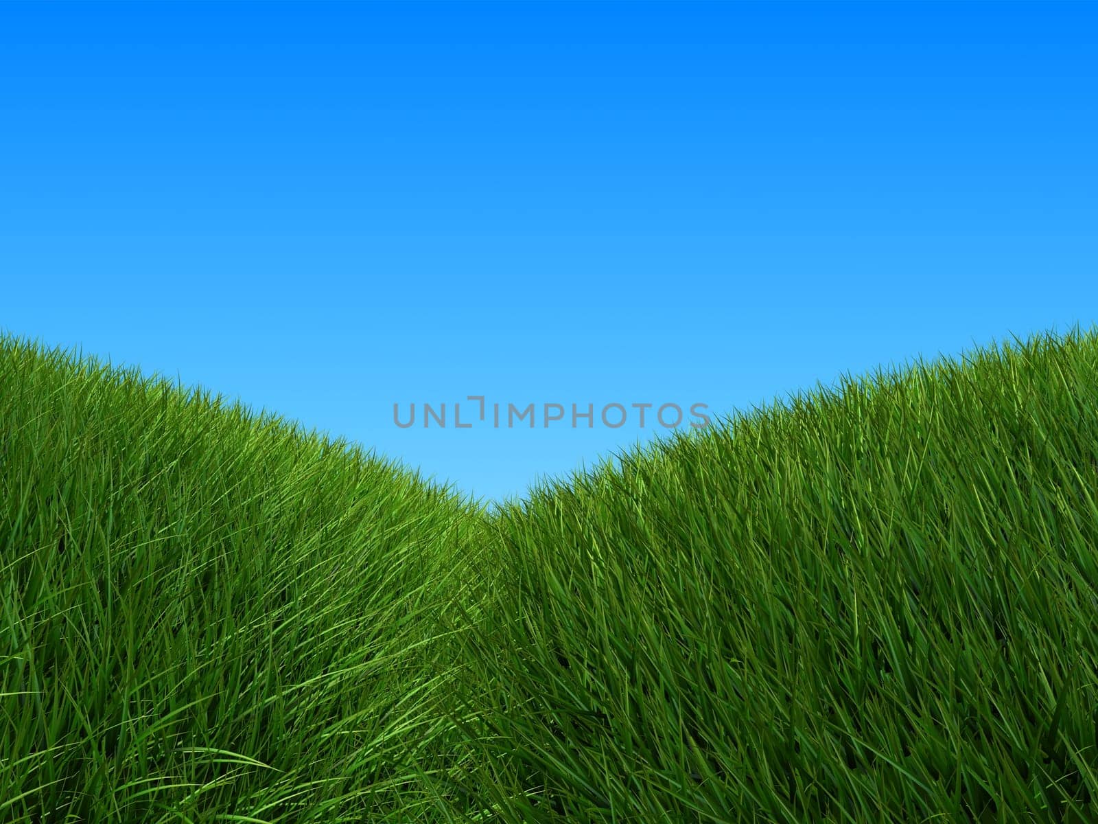 3d rendered illustration of a stylized green hill