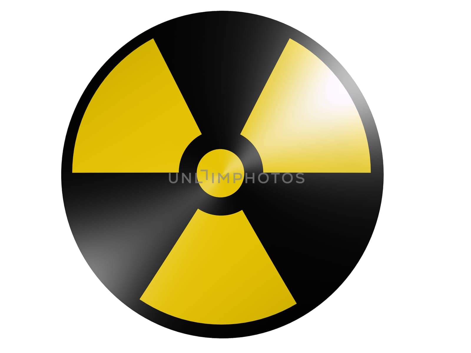 3d rendered illustration of a radioactive sign
