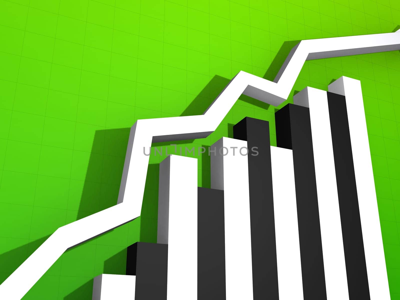 3d rendered illustration of a colorful statistic