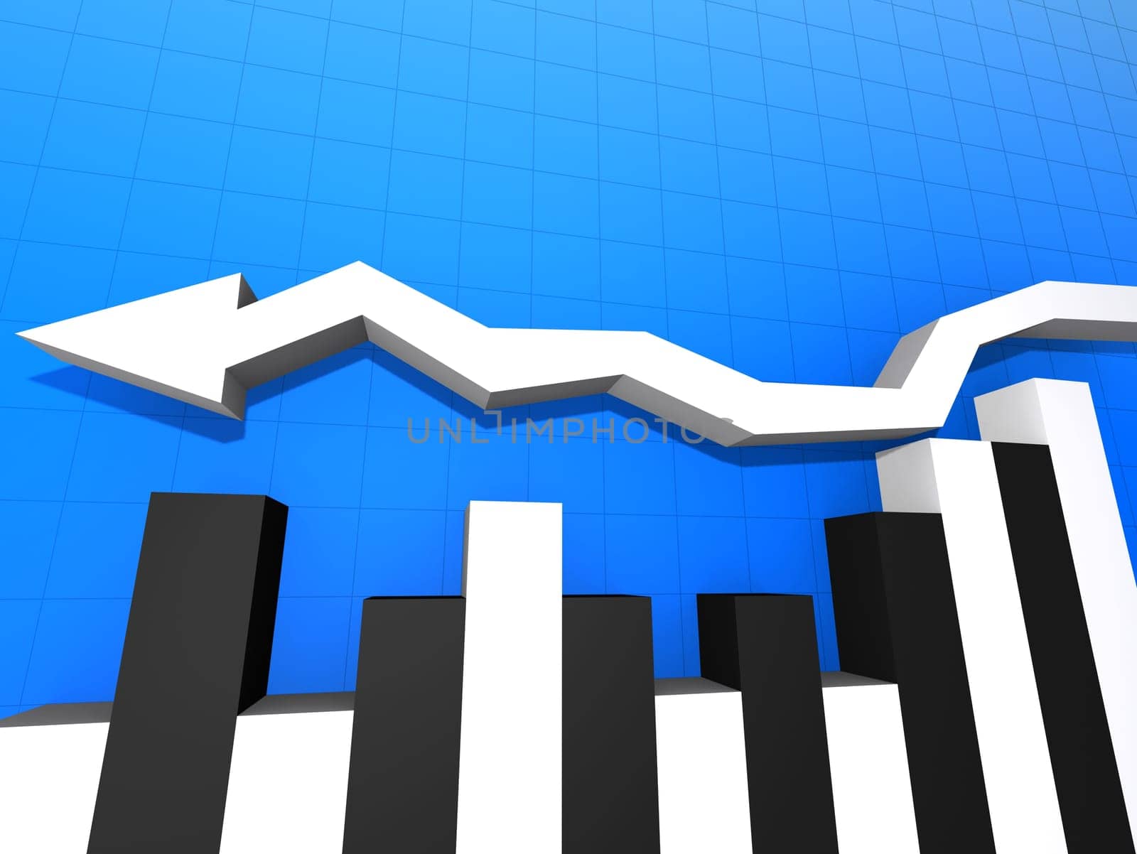 3d rendered illustration of a colorful statistic