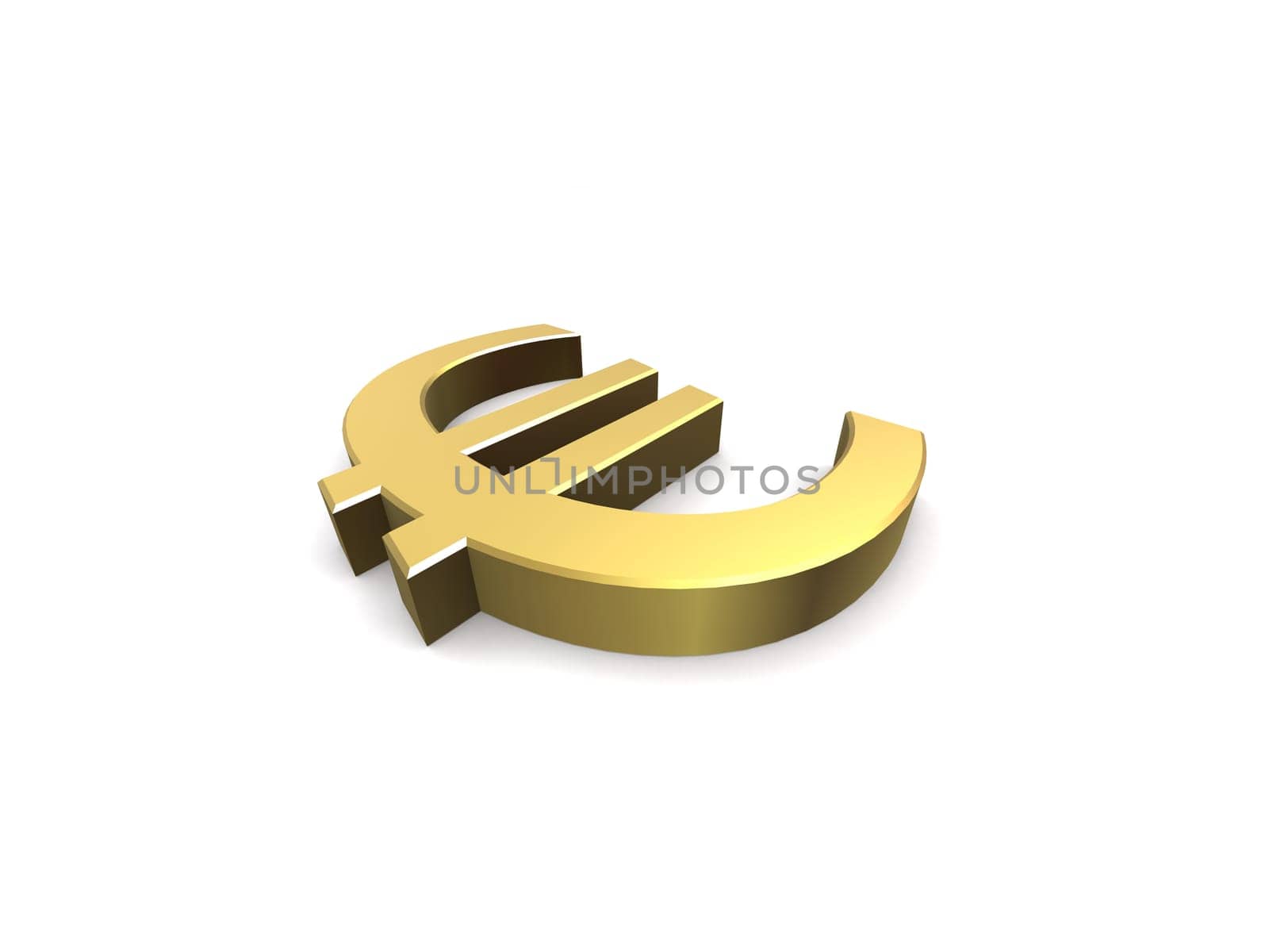 3d rendered illustration of a golden euro sign