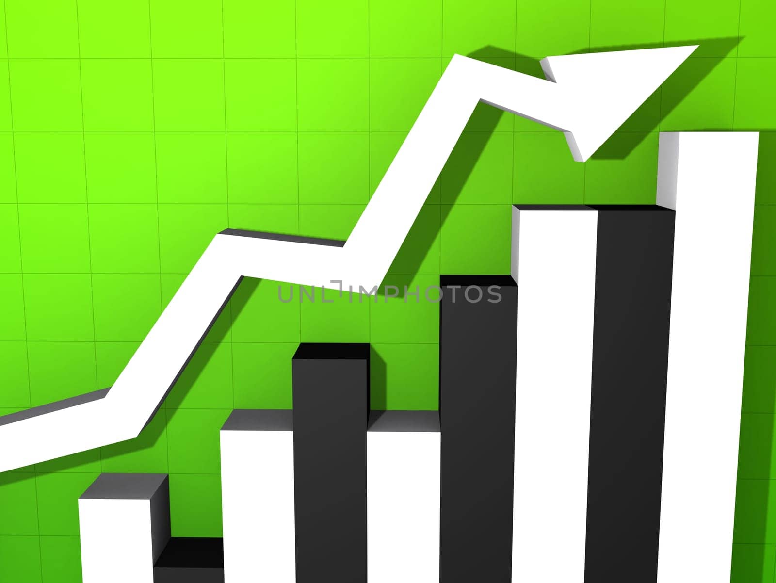 3d rendered illustration of a colorful statistic