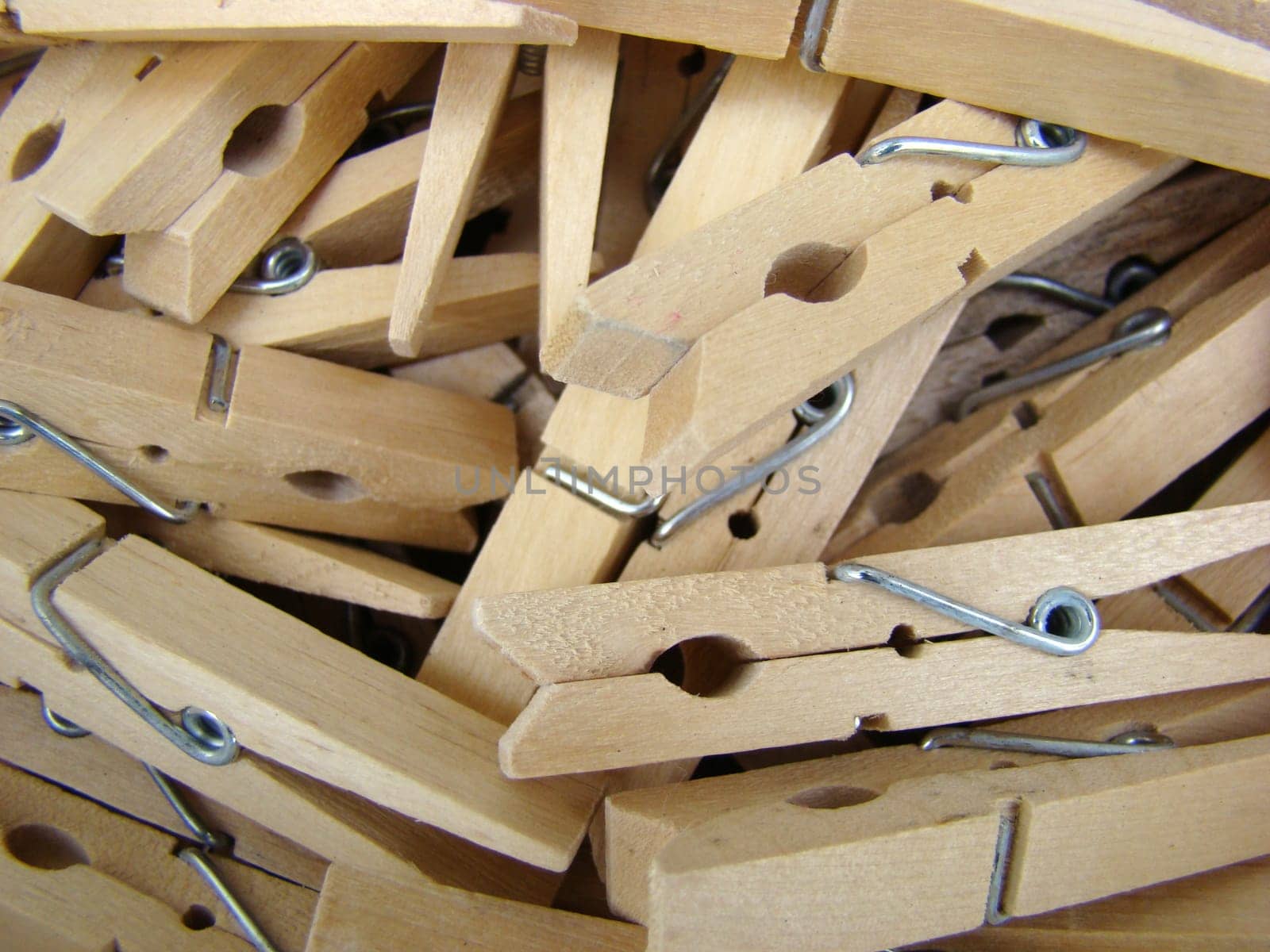 Close up of clothes pins