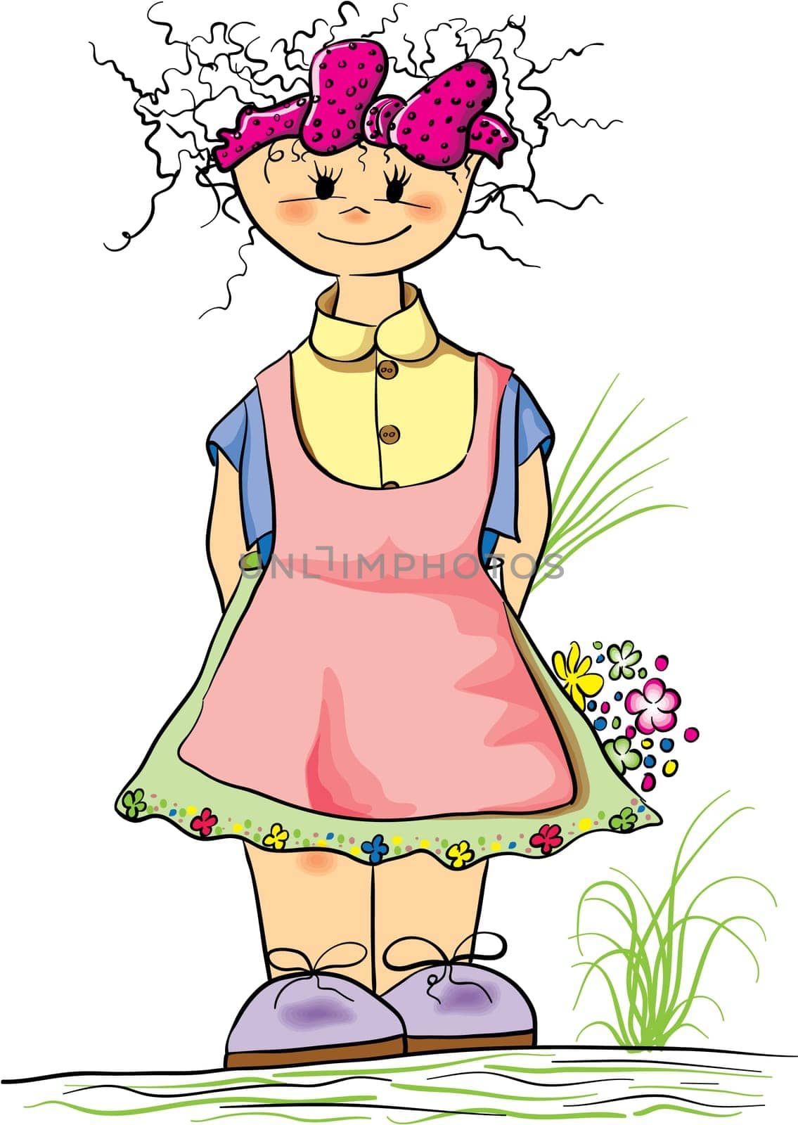 Illustration of cute girl