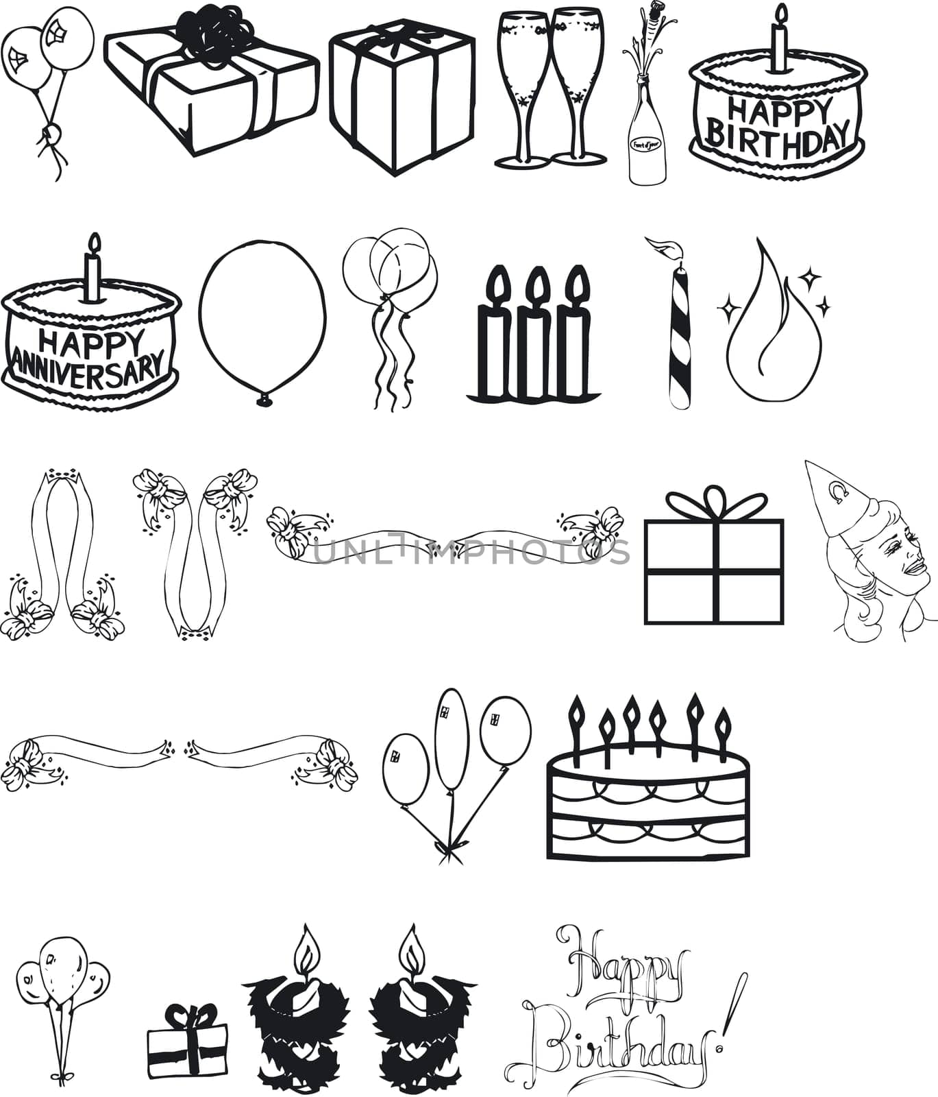 Illustration of Birthday Silouettes - Vector