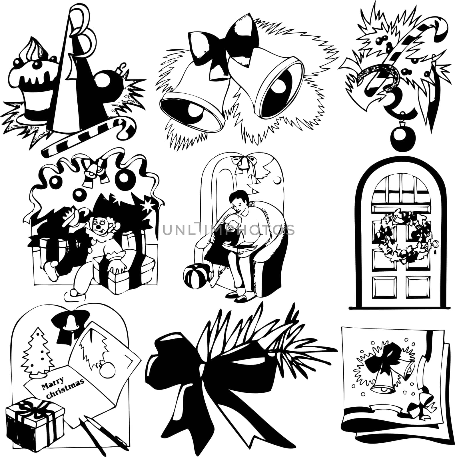 Illustration of Xmas Silouettes - Vector
