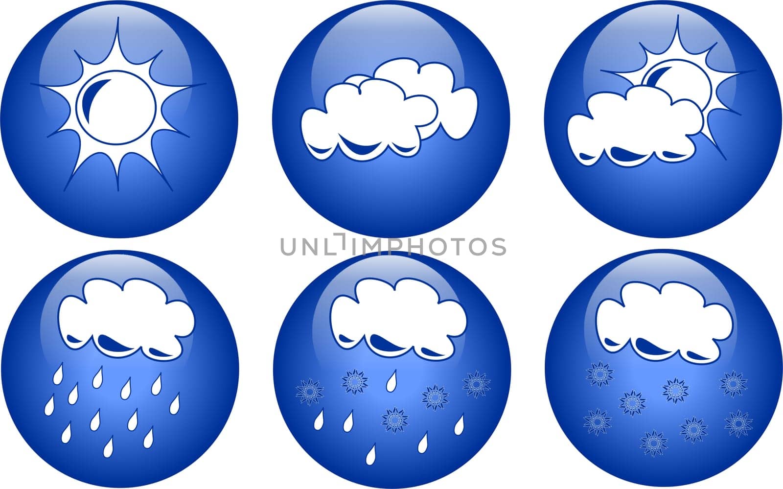 Blue weather icons to display the weather status