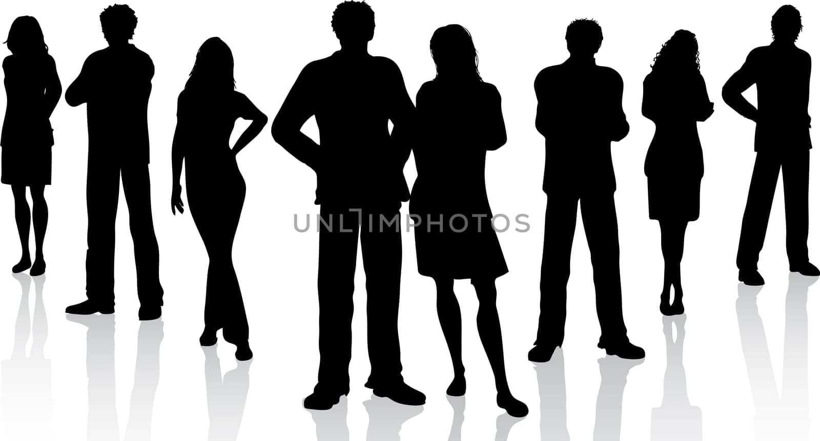 Silhouettes of business people