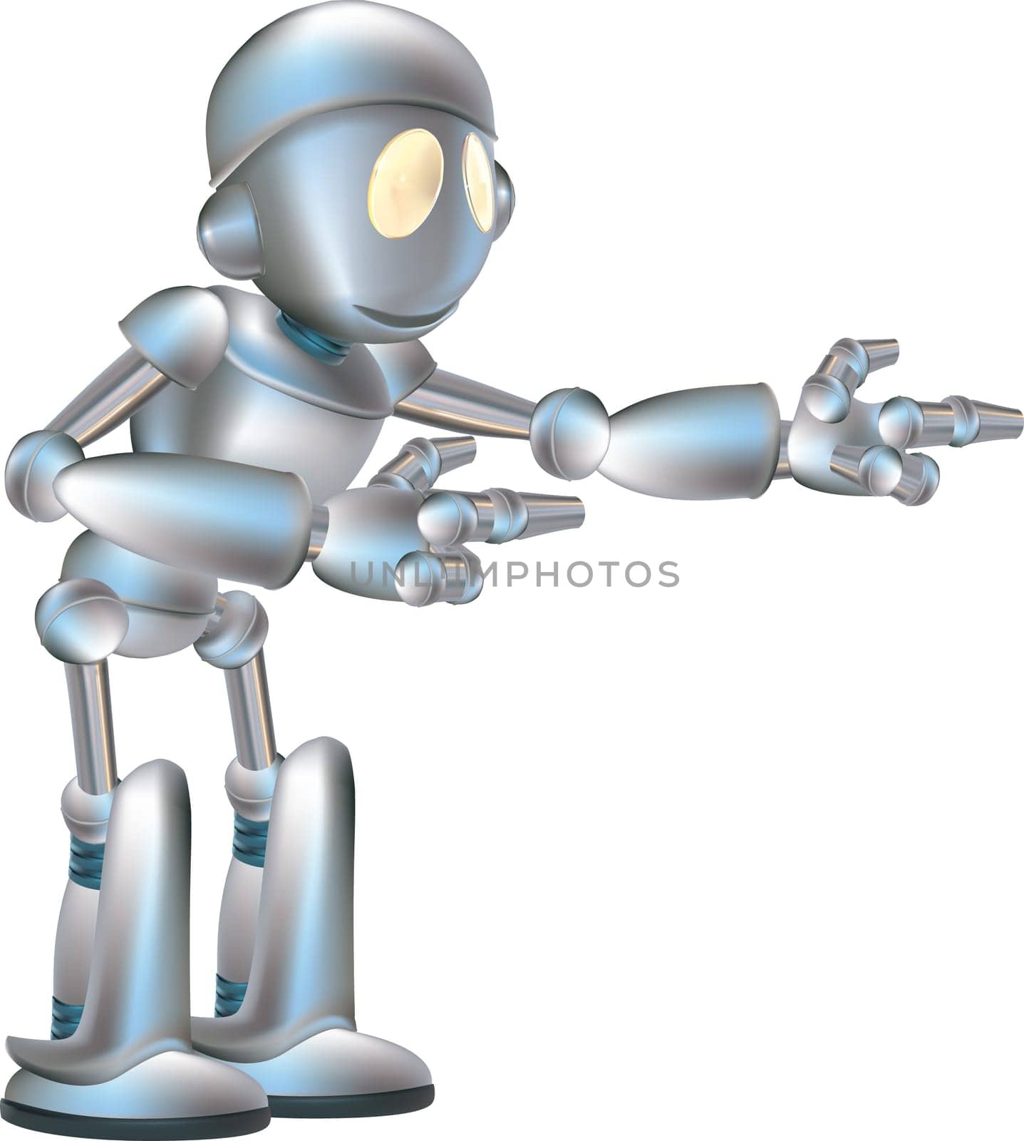 A very cute robot character, available in several poses