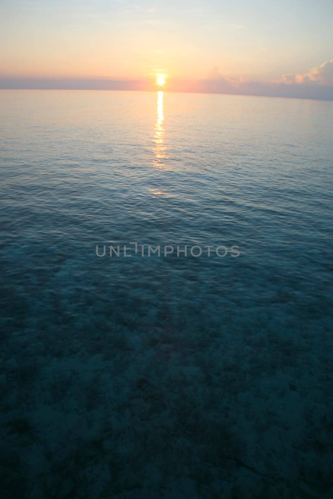 Incredible sunset on the Indian Ocean in the Maldives
