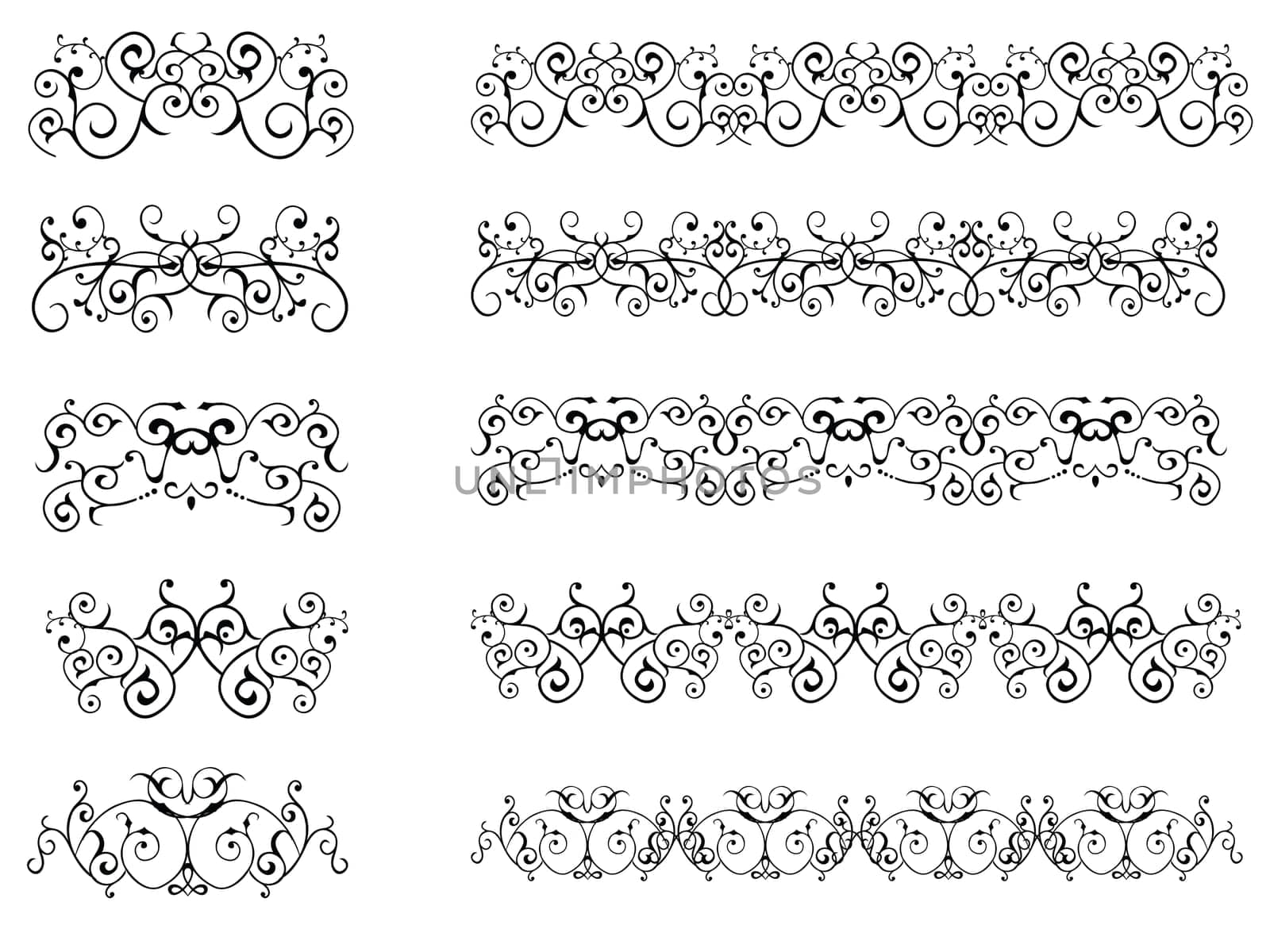 Seamless repeating Floral borders