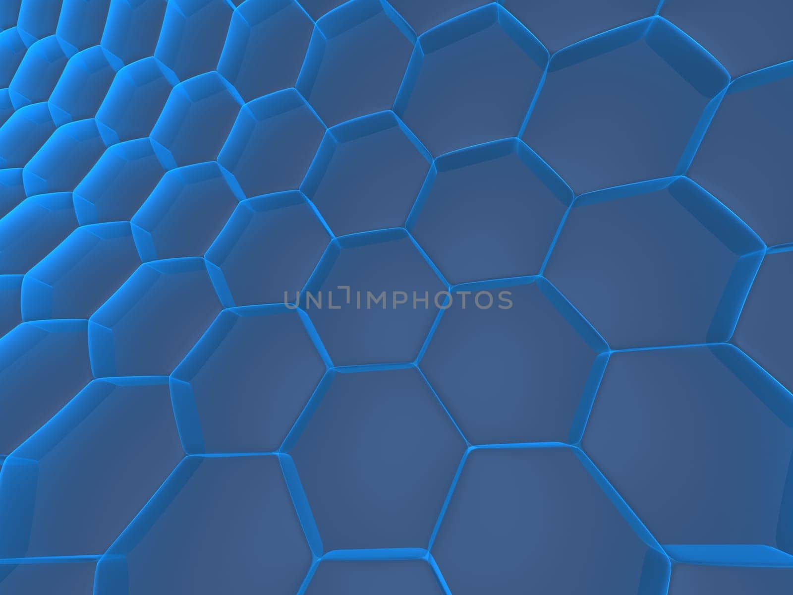 3d rendered illustration of blue abstract cells