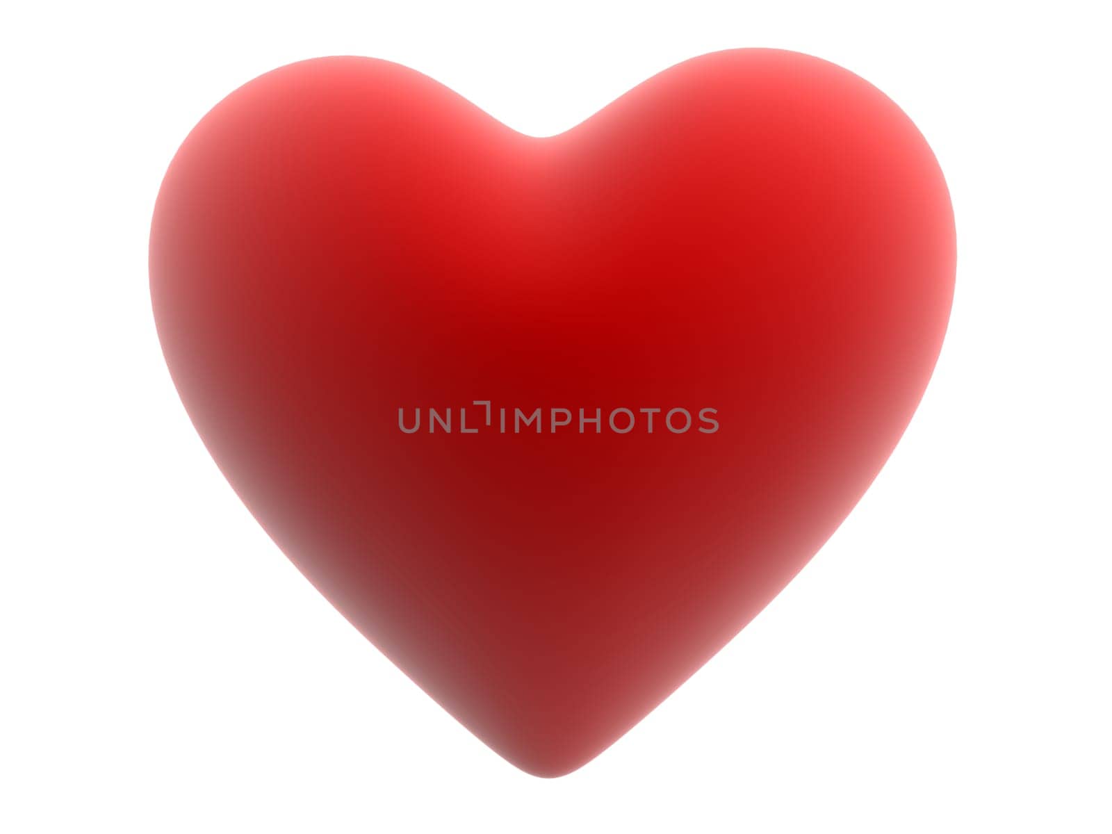 3d rendered illustration of a big red heart
