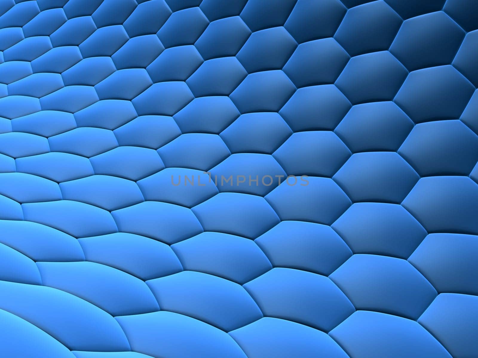 3d rendered illustration of blue abstract cells