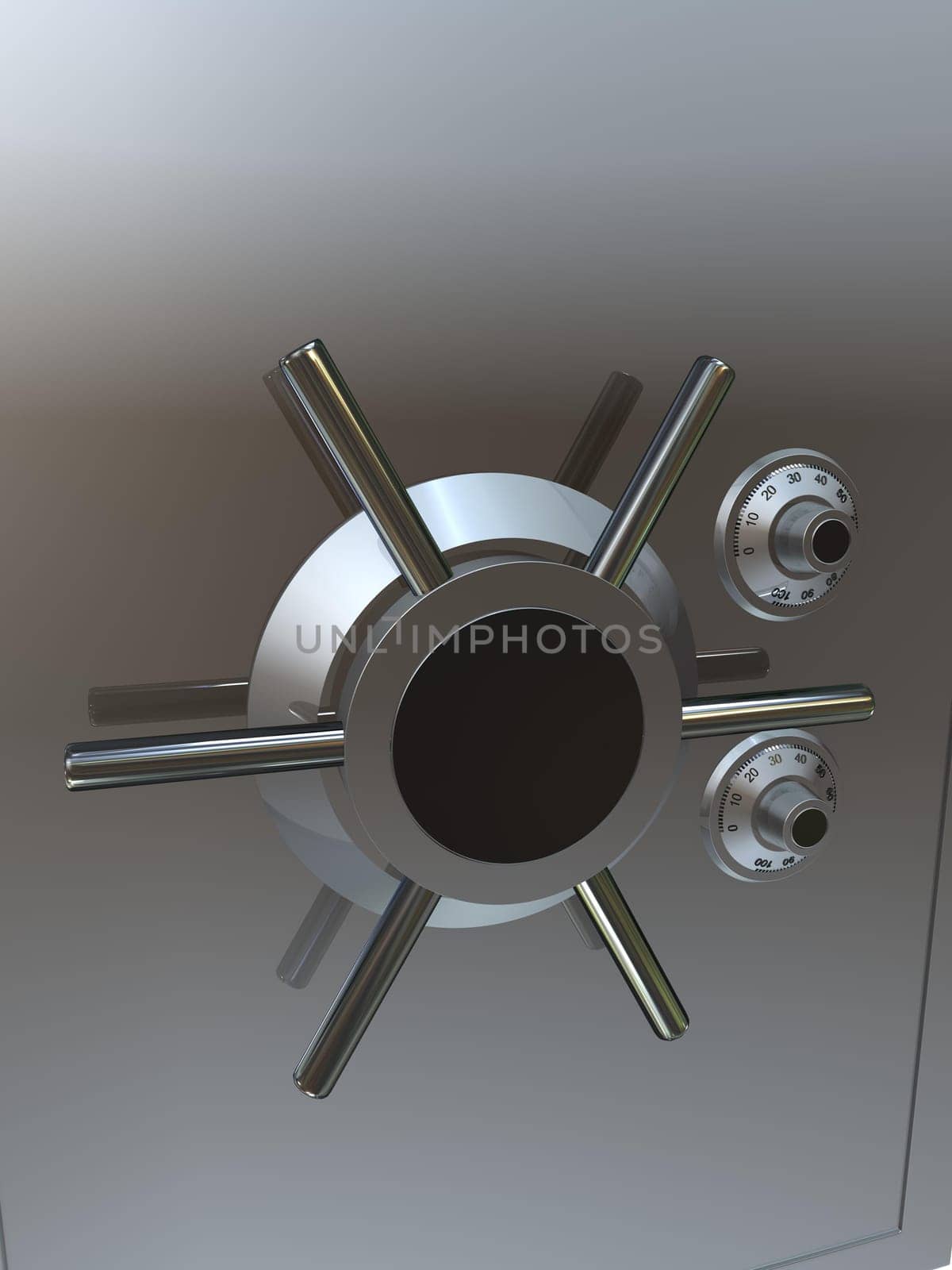 3d rendered illustration of a big bank safe