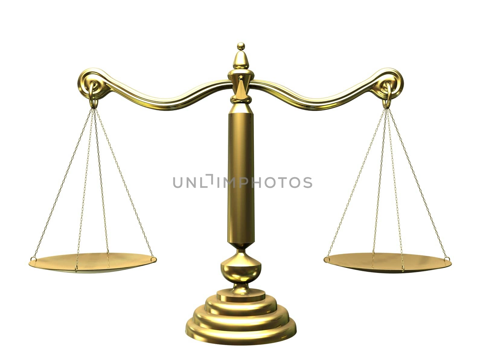 3d rendered illustration of a golden scale