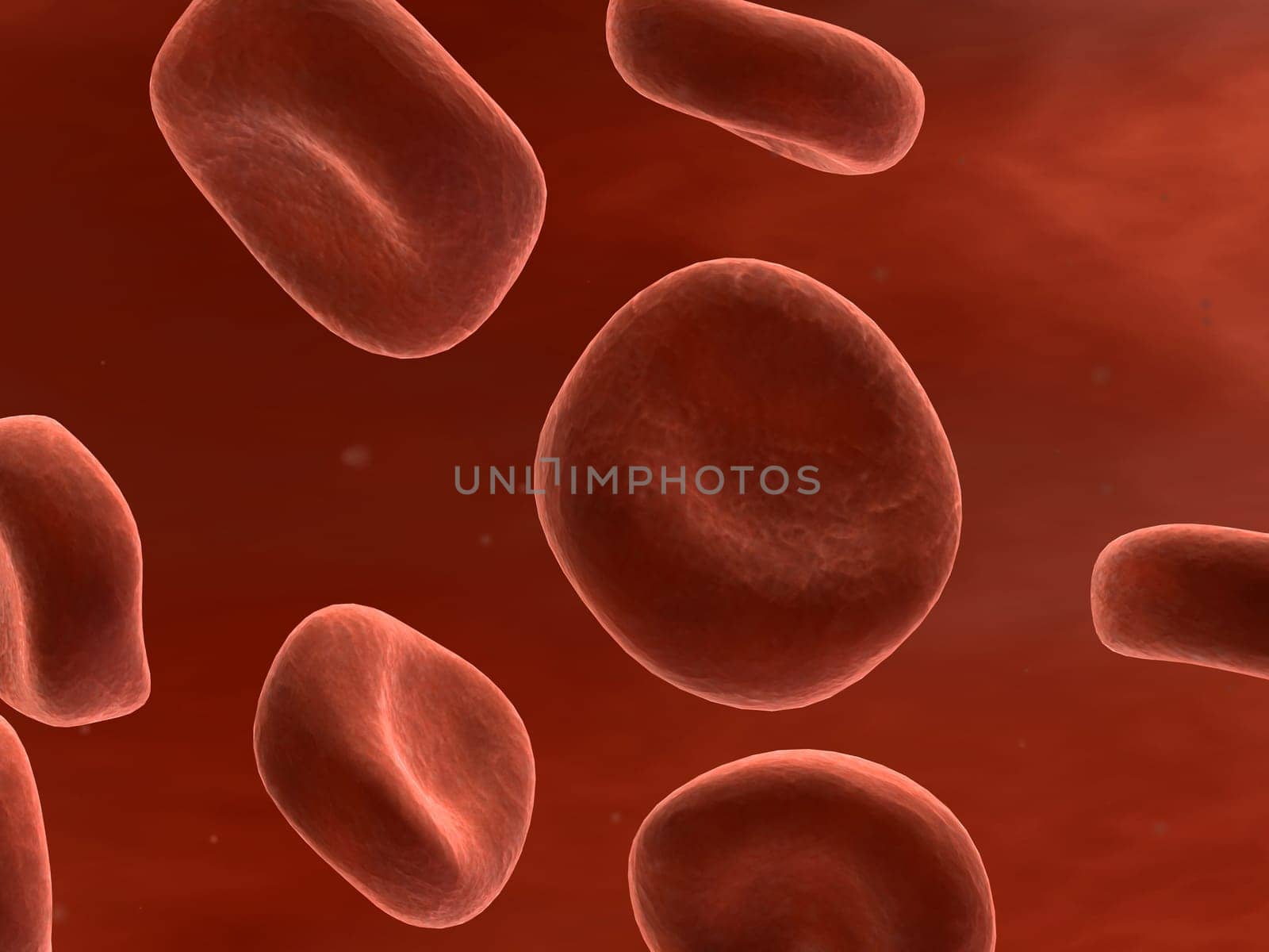 3d rendered close up of streaming red blood cells