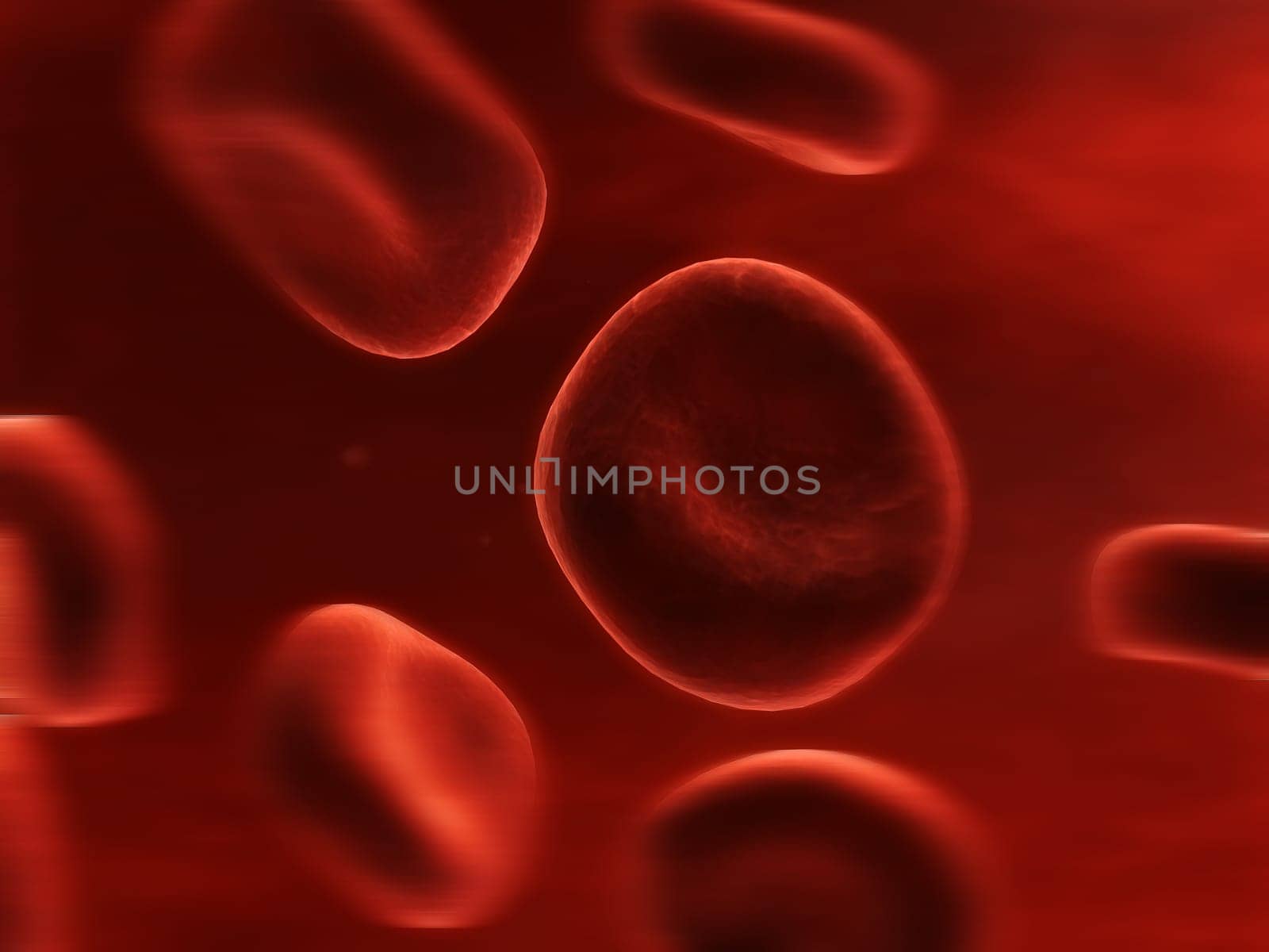 3d rendered close up of streaming red blood cells