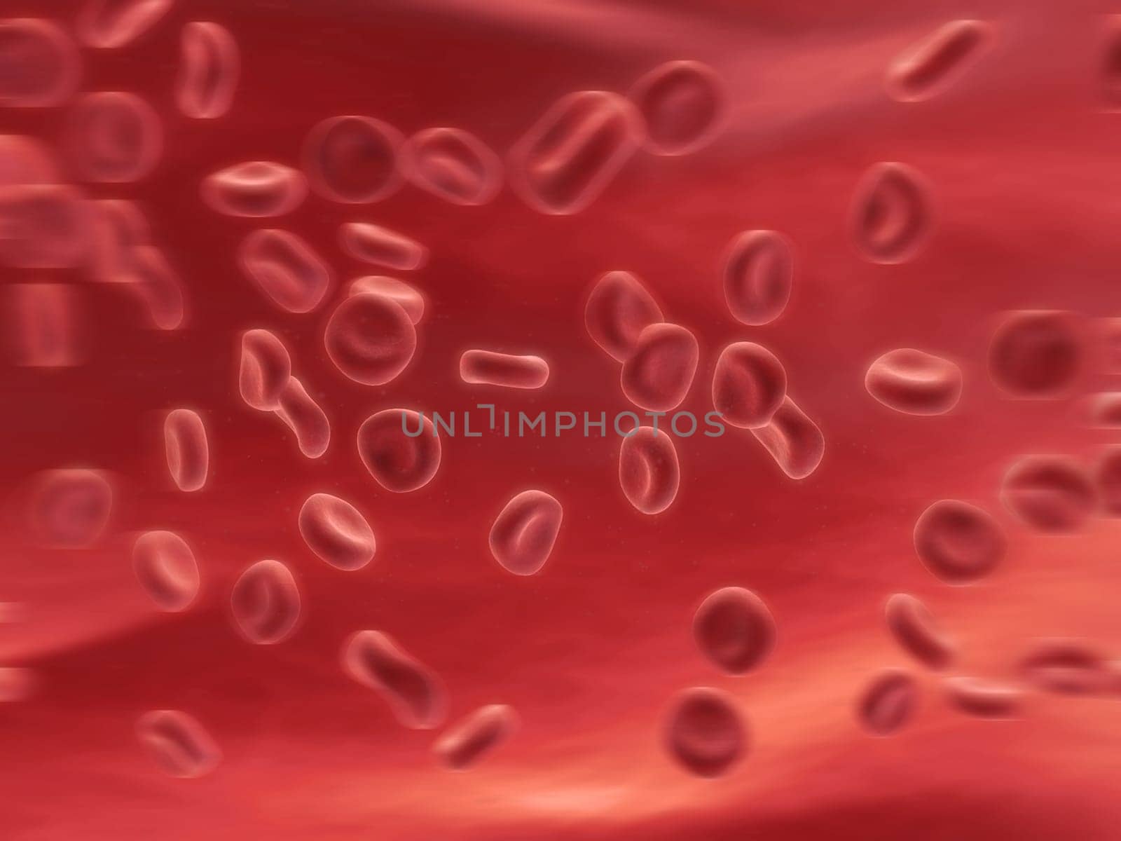 3d rendered close up of streaming red blood cells