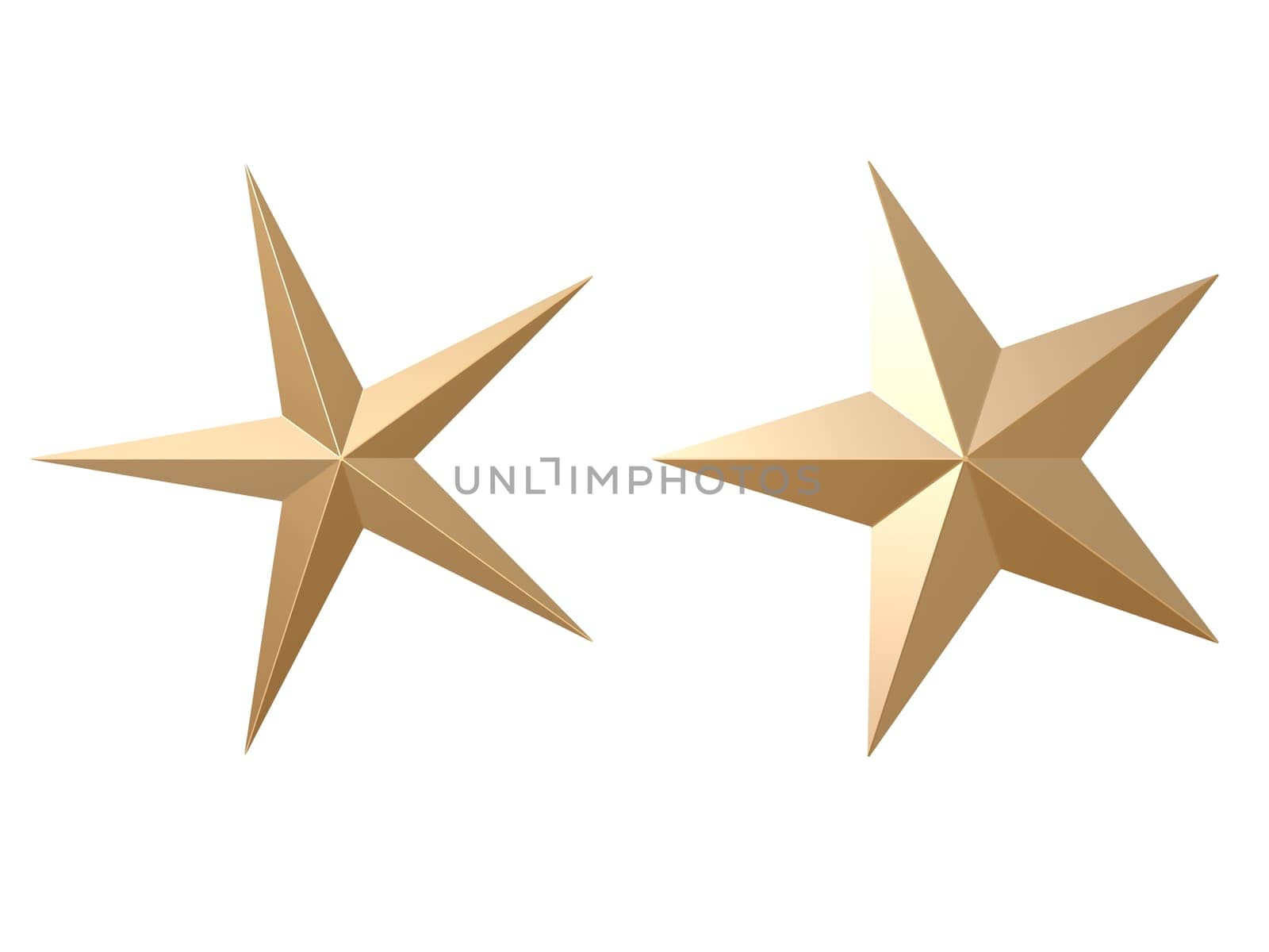 3d rendered illustration of golden stars