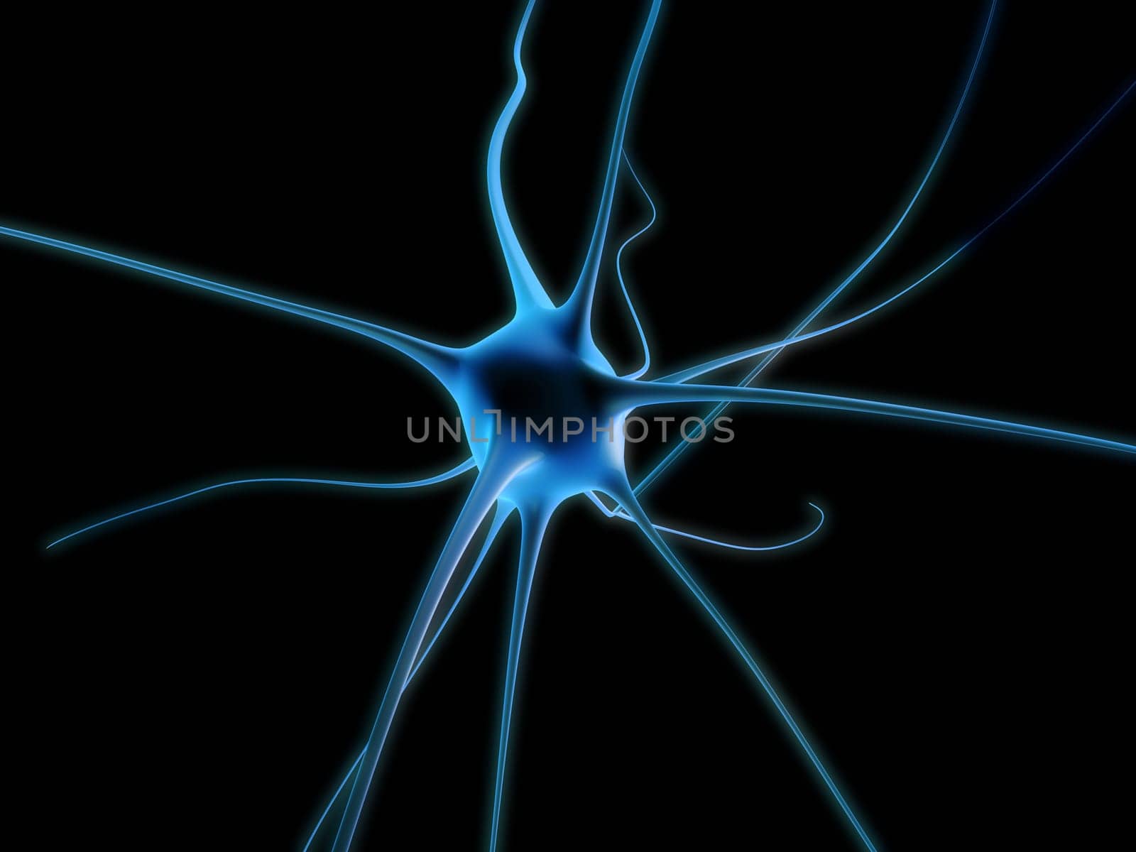 3d rendered illustration of an isolated nerv cell