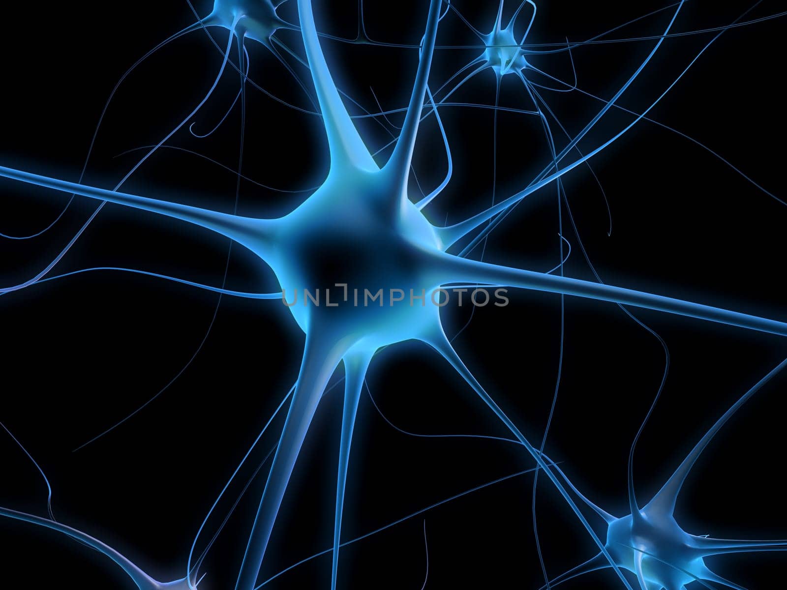 3d rendered illustration of an isolated nerv cell