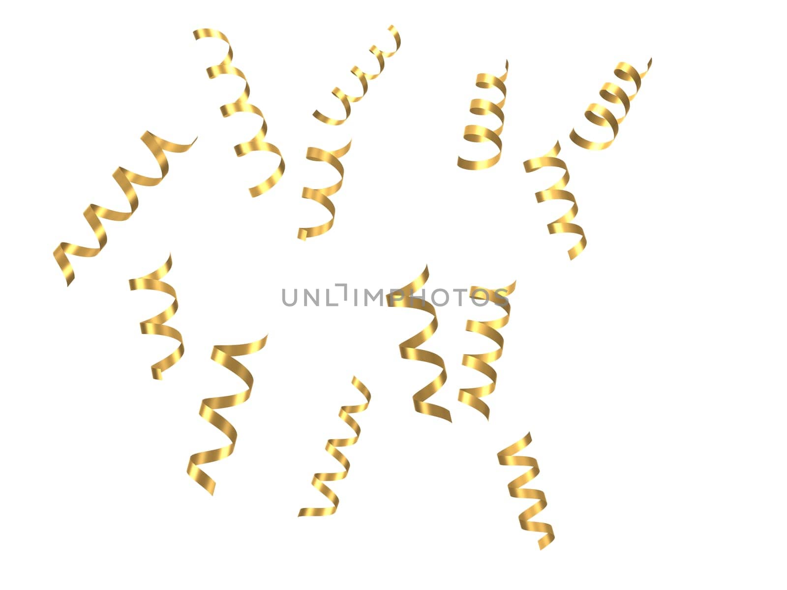 3d rendered illustration of falling silver ribbons