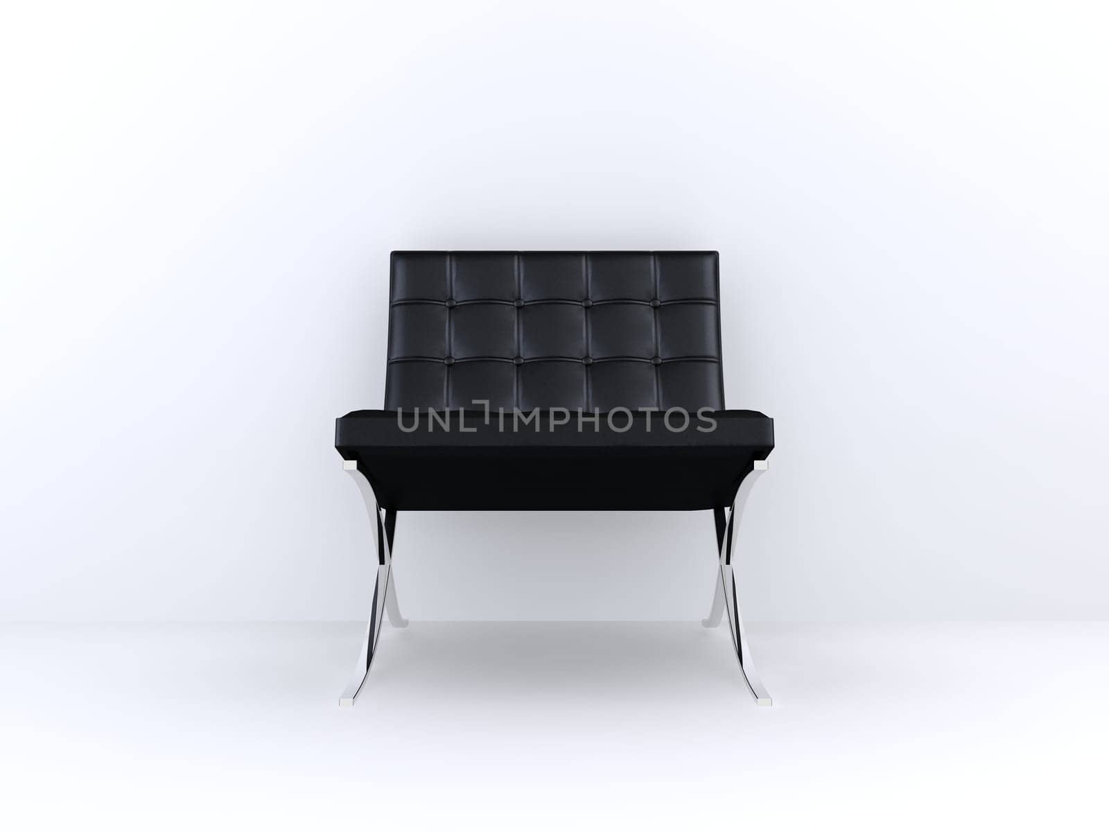 3d rendered illustration of a black leather chair