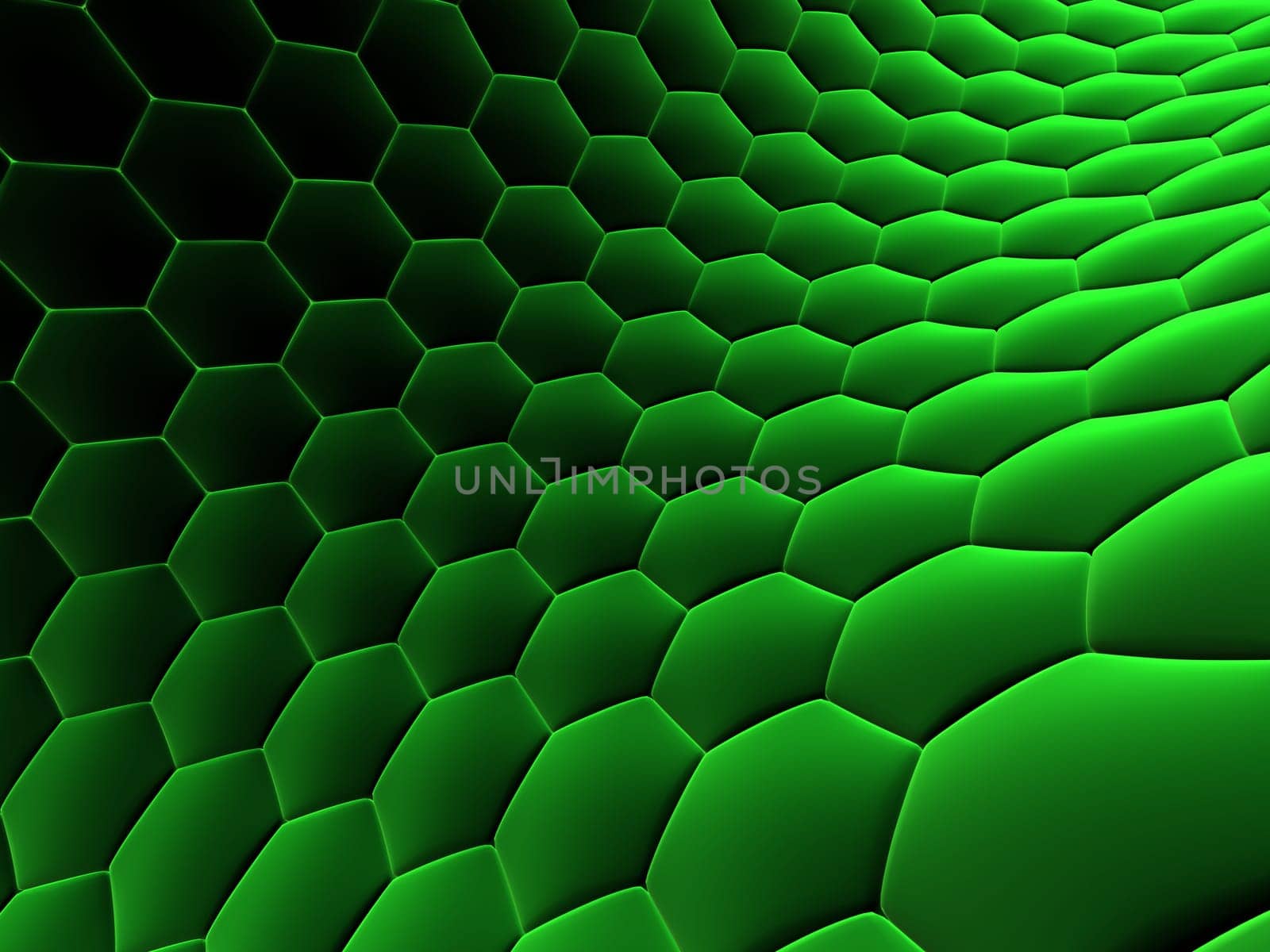 3drendered illustration of abstract green cells