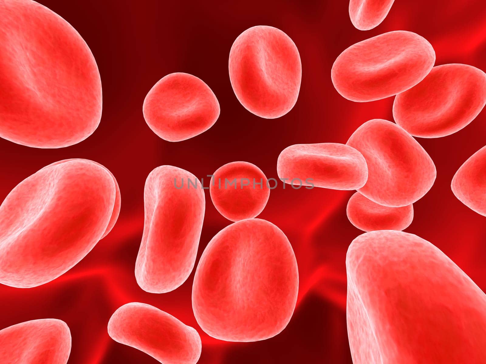 3d rendered close up of streaming red blood cells