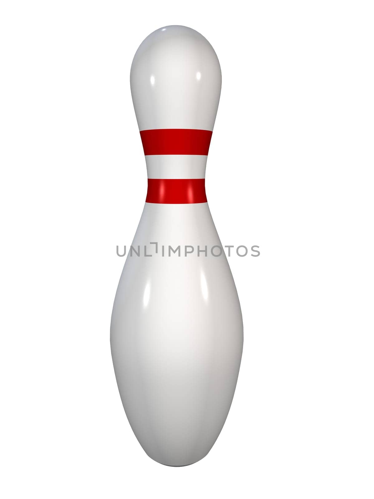 3d rendered illustration of one bowling pin