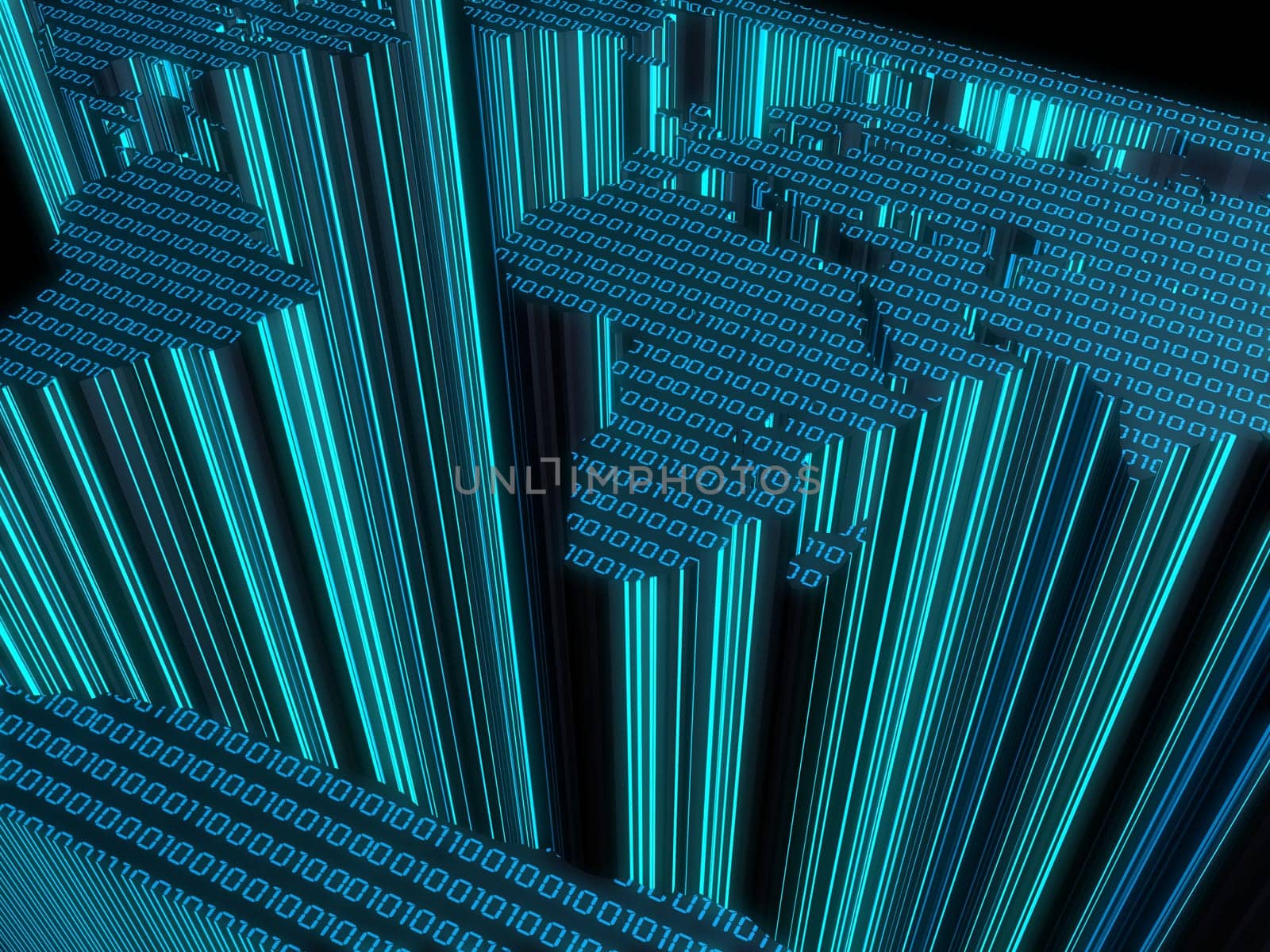 3d rendered illustration of a digital world map