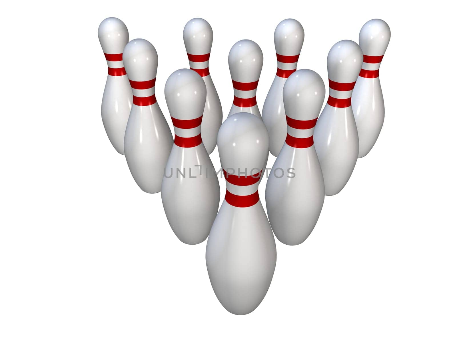 3d rendered illustration of some bowling pins