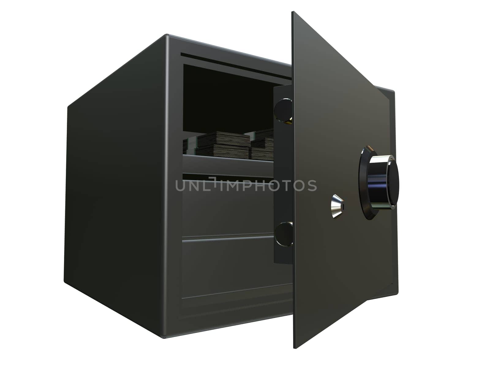 3d rendered illustration of a small black safe