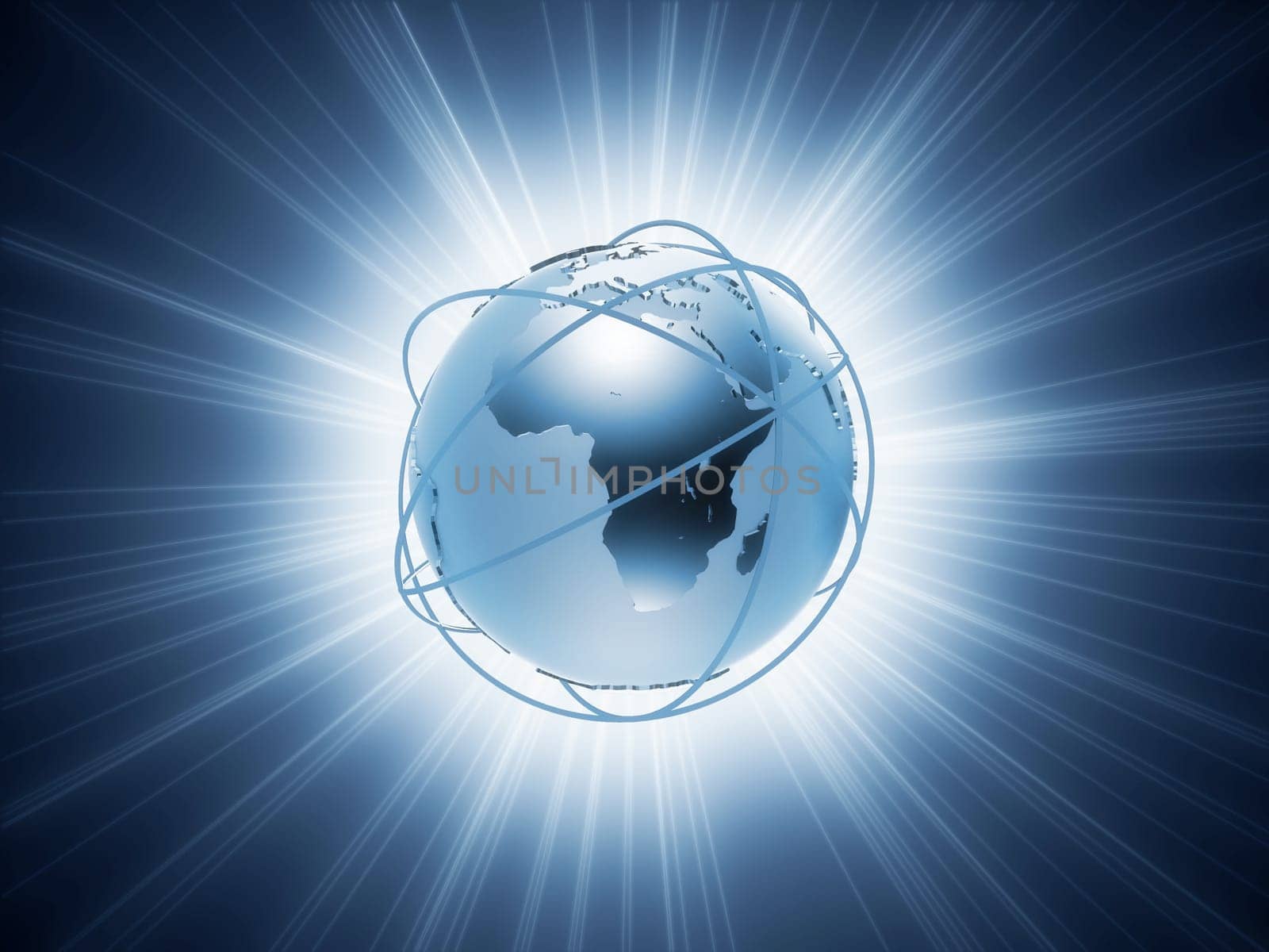 3d rendered illustration of a glowing globe