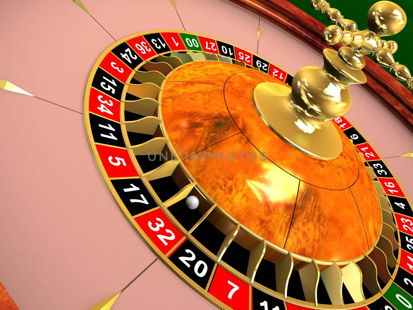 3d rendered illustration of a roulette wheel