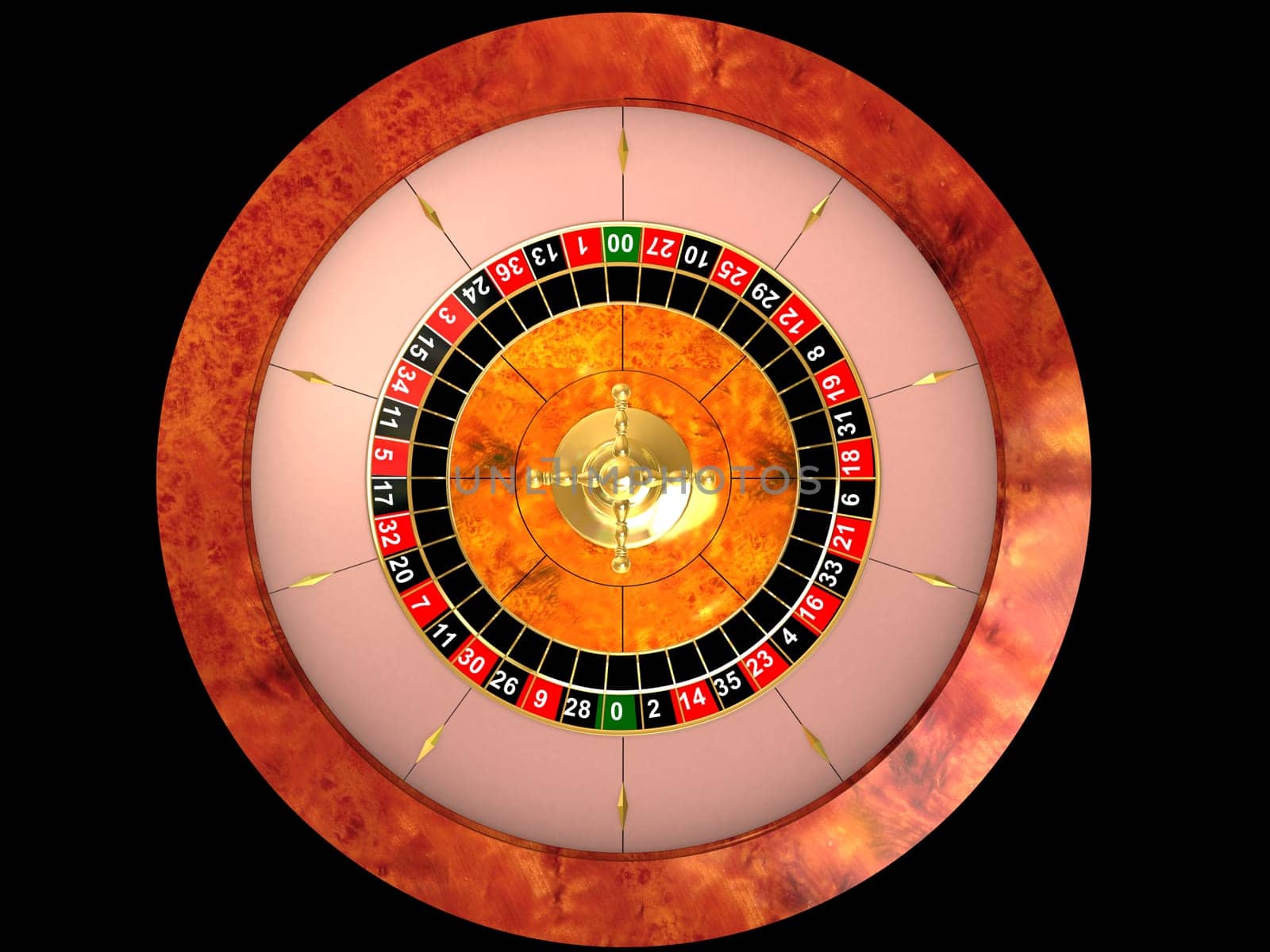 3d rendered illustration of a roulette wheel